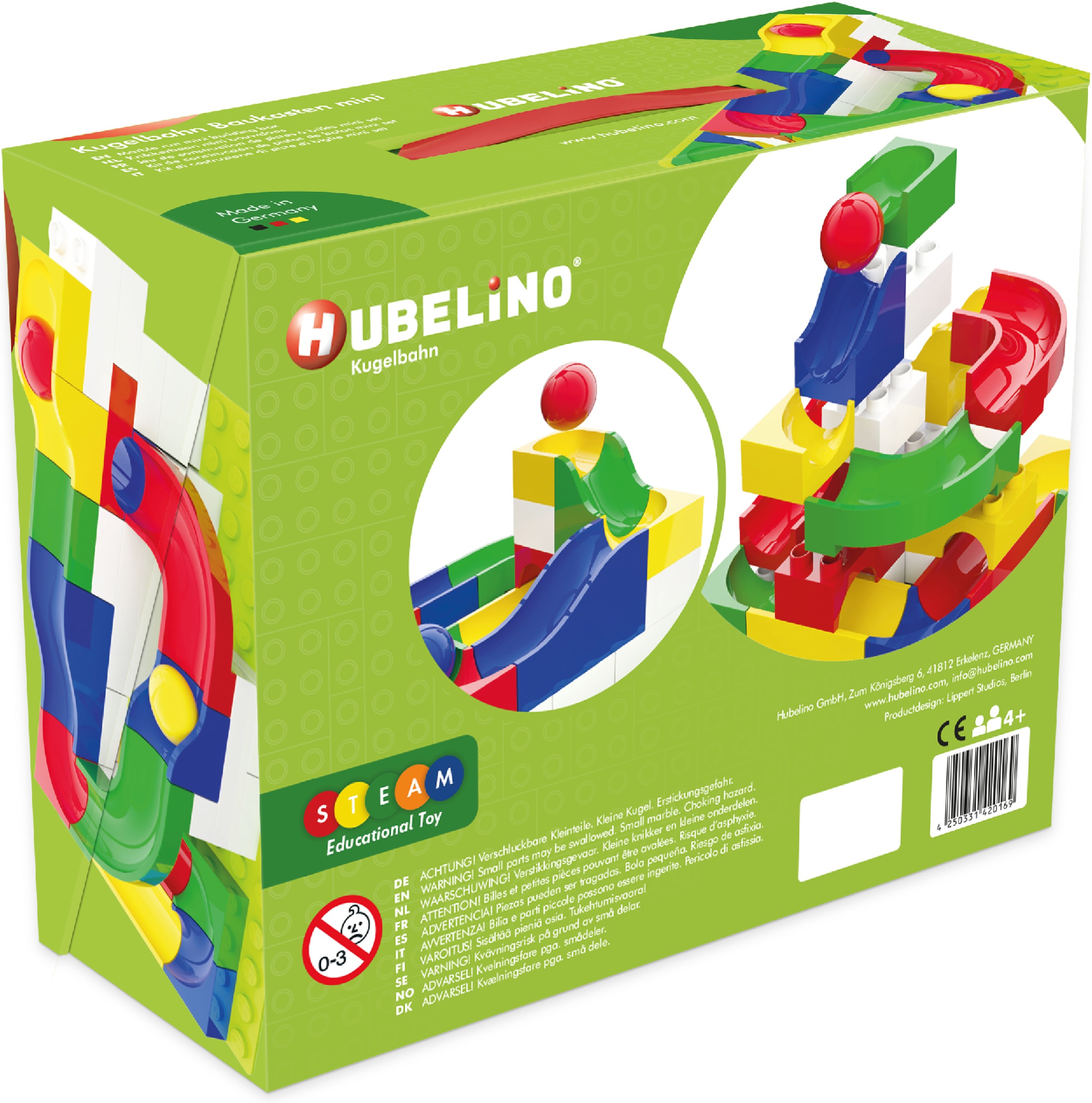 HUBELINO Kugelbahn-Bausatz »Baukasten Mini«, (45 tlg.), Made in Germany