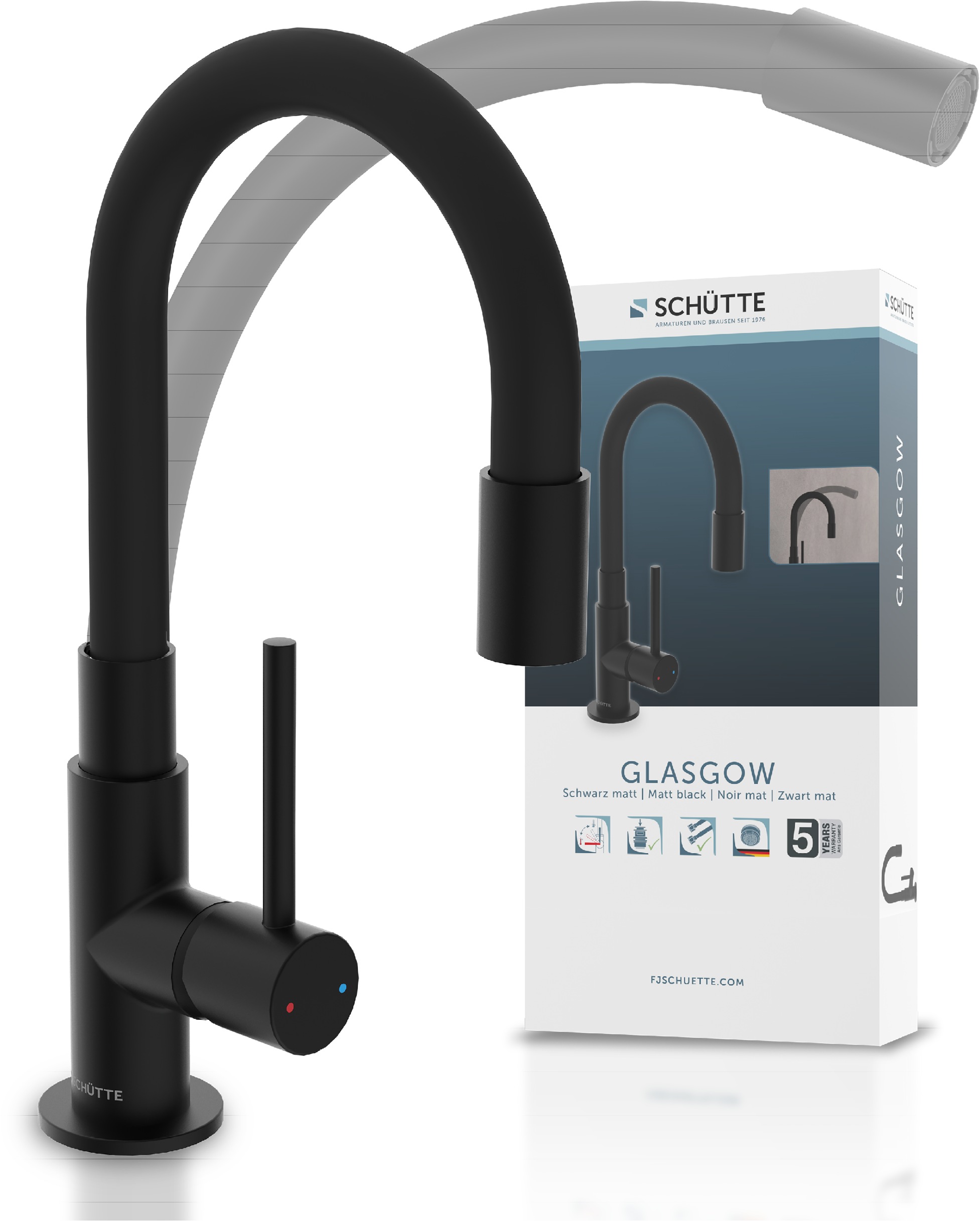 Schütte Waschtischarmatur "GLASGOW" Hochdruck Armatur Bad, 360 schwenkbarer günstig online kaufen