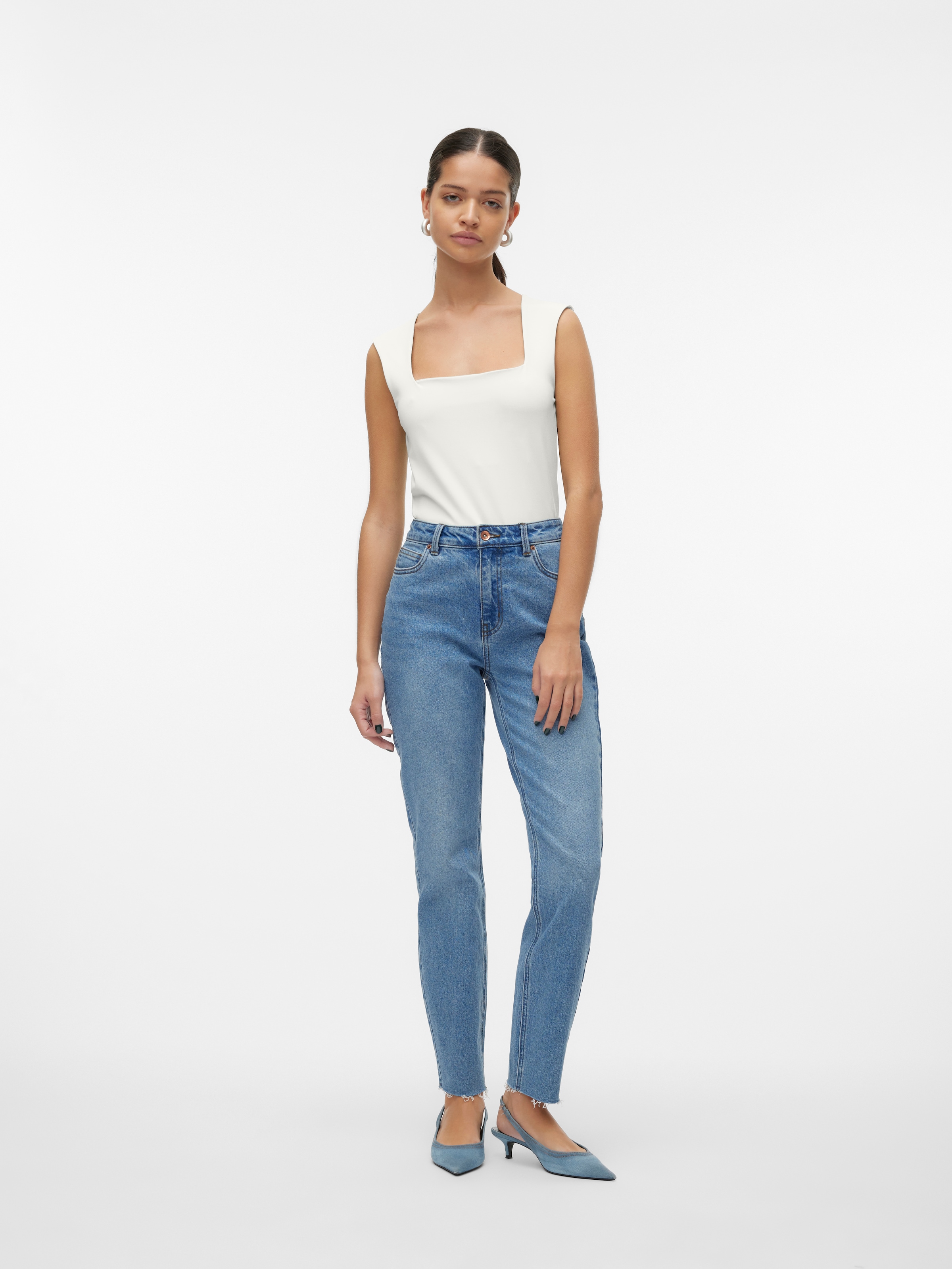 Vero Moda Shirttop »VMMILLION SL SQUARE NECK TOP JRS NOOS«