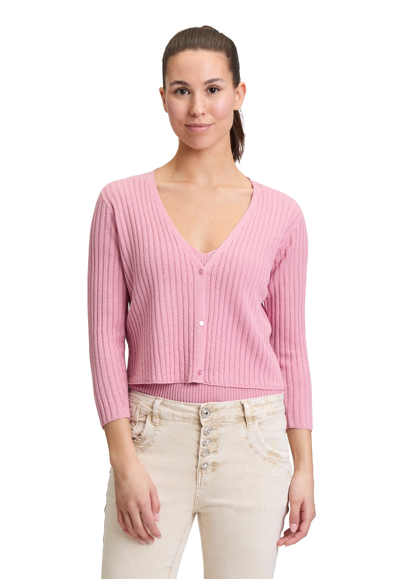 Cartoon Strickjacke "Cartoon Damen Shirtjacke mit 3/4 Arm", Material günstig online kaufen