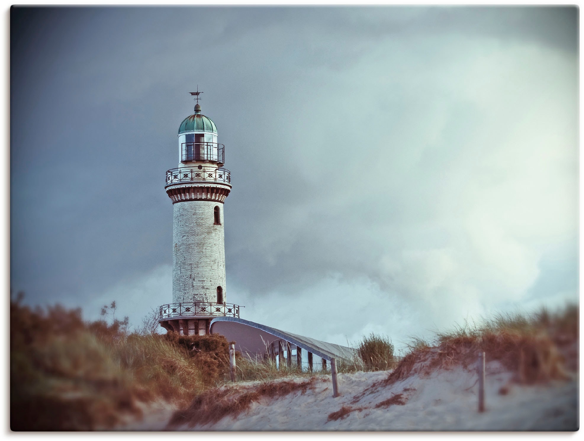 Artland Leinwandbild "Der Warnemünder Leuchtturm" Gebäude 1 Stk. tlg. auf Holzrahmen gespannt