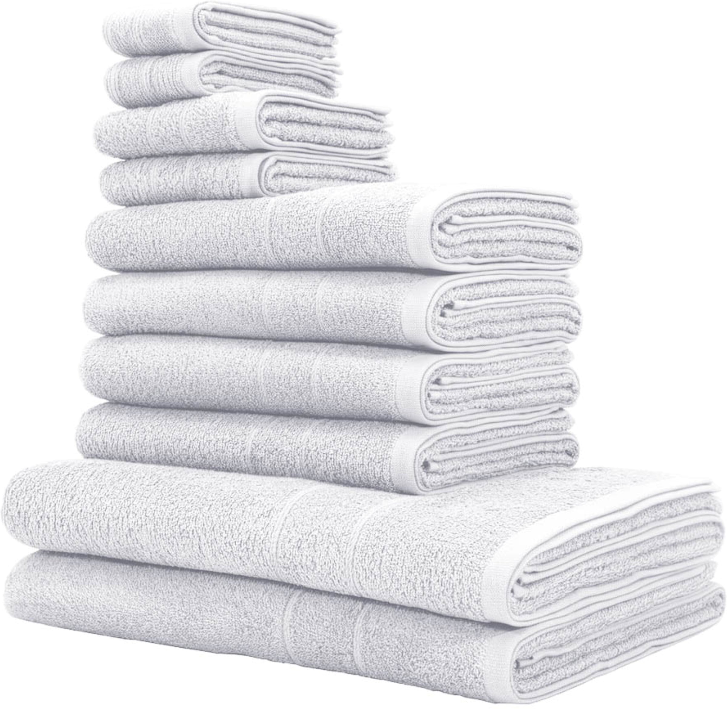 OTTO home "Inga, 3 Qualitäten, Duschtücher, Handtücher, Gästetücher, Seiftücher" 10 Walkfrottier Handtücher mit feiner Bordüre, 100% Baumwolle