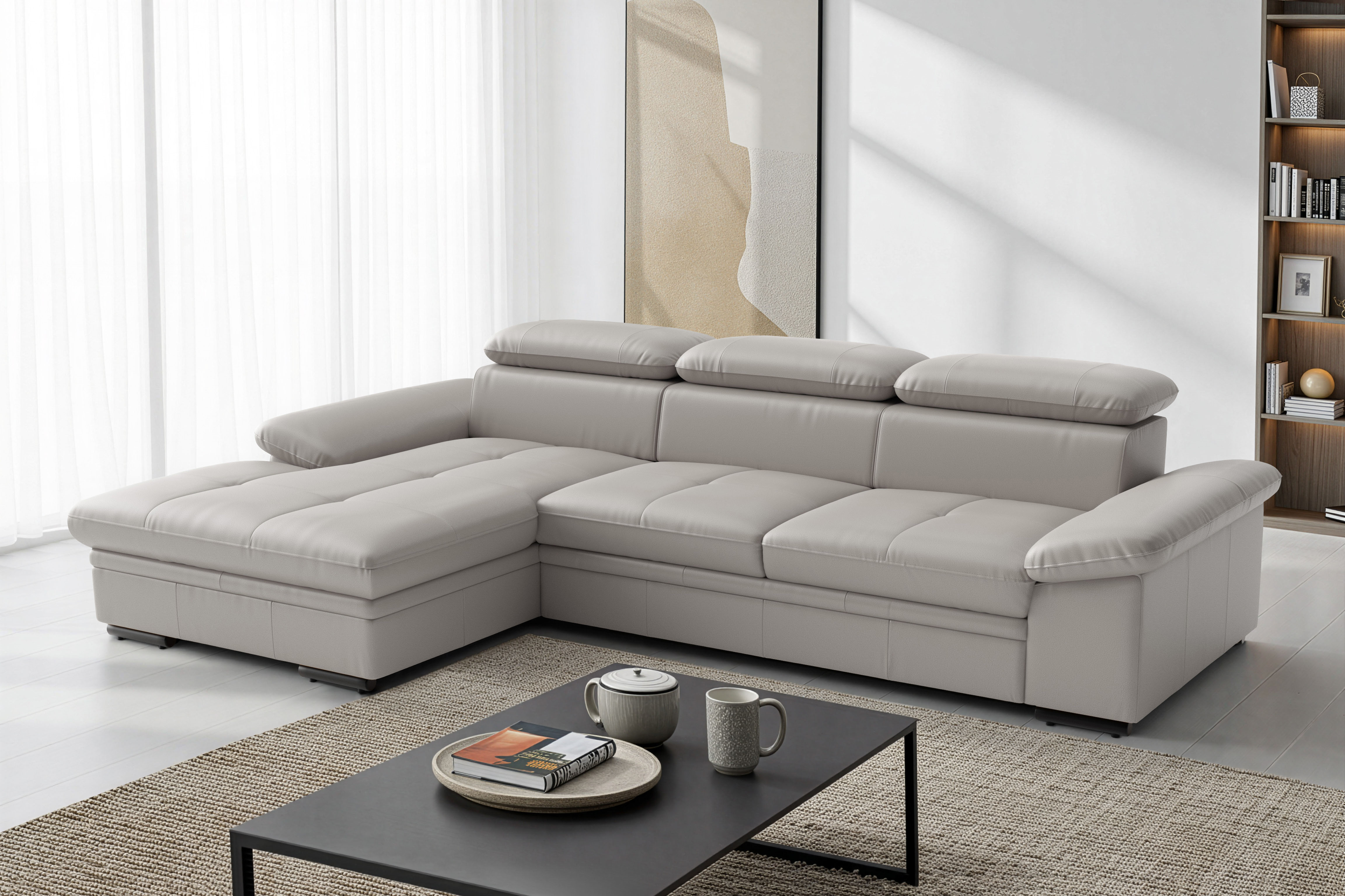 sit&more Ecksofa "Viola, Leder, L-Form, B: 260 cm, mit Armteil- und Kopfteilvertsellung" optional mit Schlaffunktion