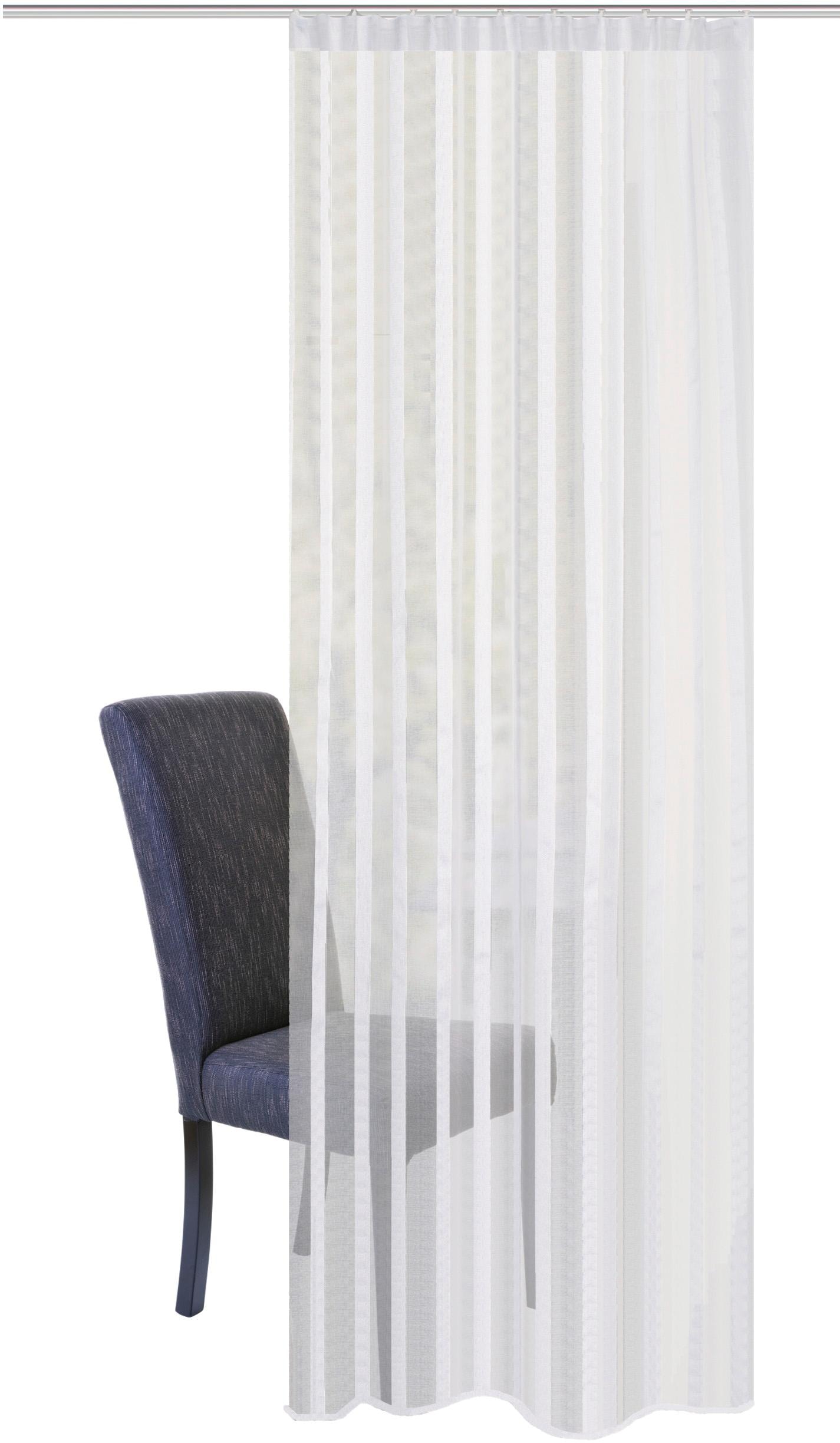 HOME WOHNIDEEN Gardine »EIKE«, (1 St.), HxB: 245x140, KOMBIBANDSCHAL LÄNGSSTREIFEN
