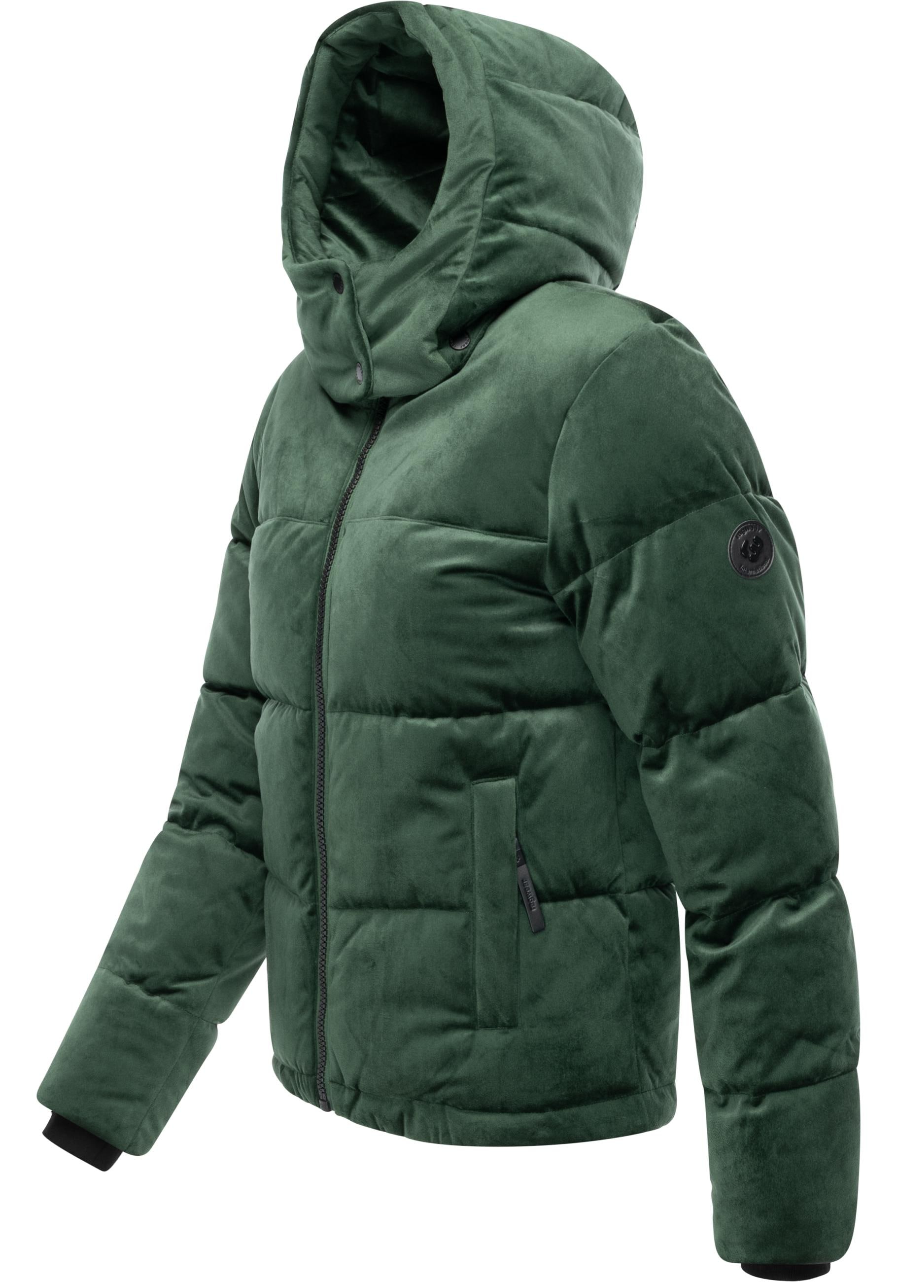 Ragwear Steppjacke »Roobie Velvet YOUMODO«, mit Kapuze, Gesteppte Winterjacke in Samtoptik mit Kapuze