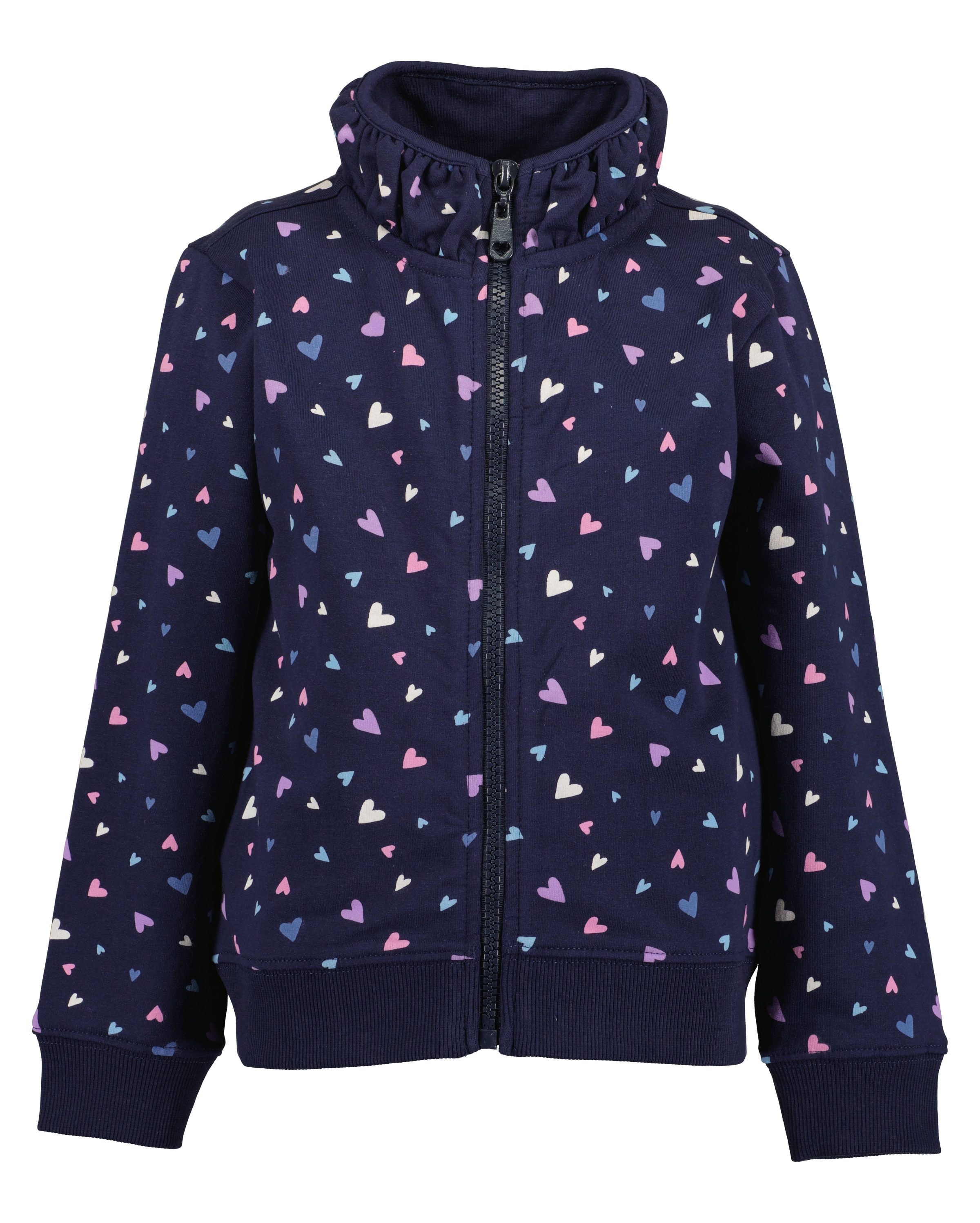 Blue Seven Sweatjacke Baumwollmischung, Alloverdruck, Stehkragen