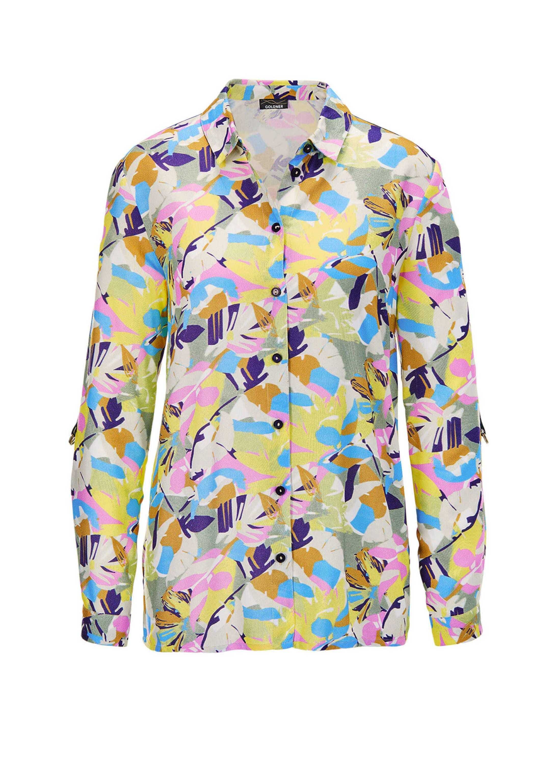GOLDNER Hemdbluse "Kurzgröße Druckbluse aus hochwertiger Viskose" günstig online kaufen