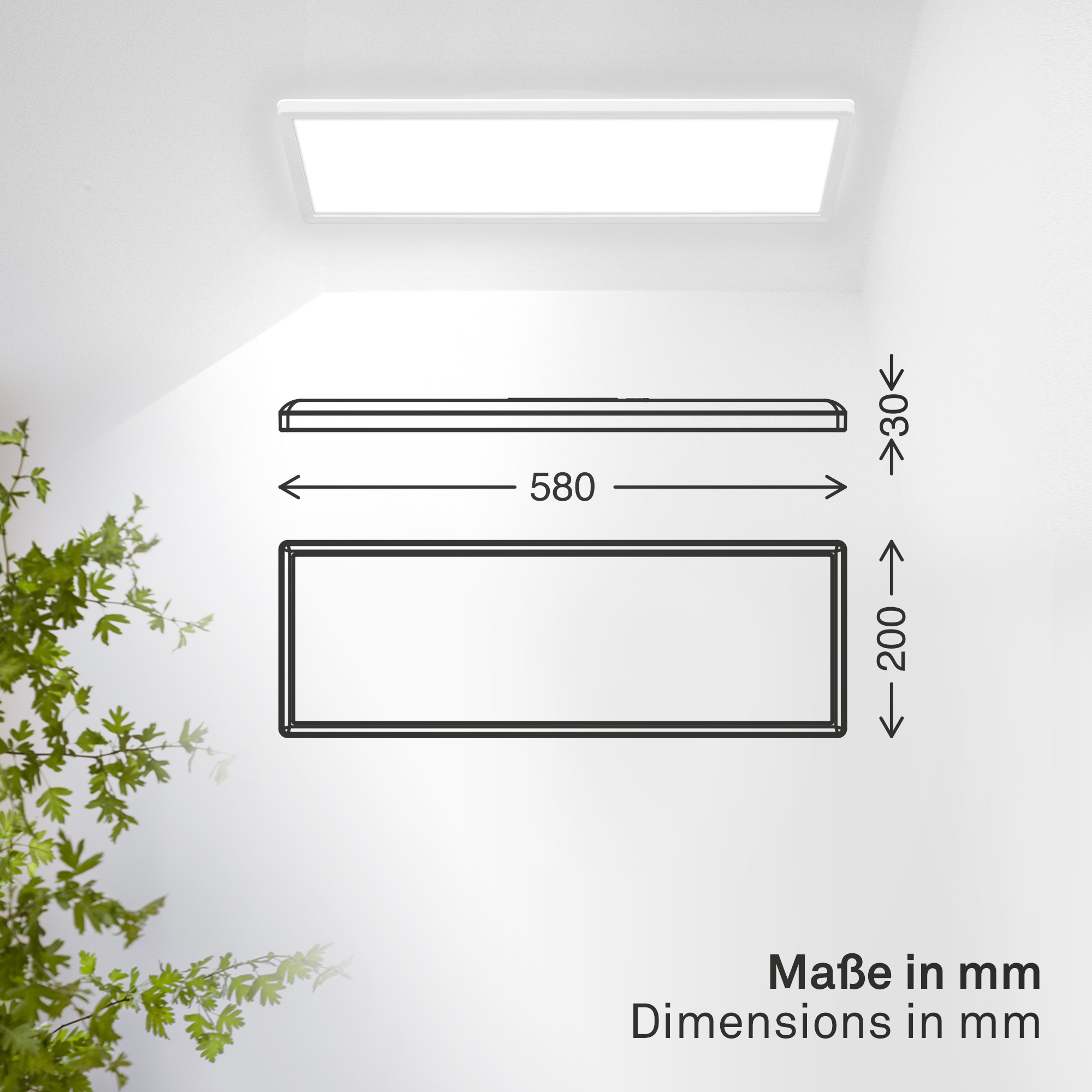 B.K.Licht LED Panel »SHALLOW« LED-Board 1 Stk. Neutralweiß 58x20x3 cm, Badlampe, Badezimmer, Küche, Wohnzimmer