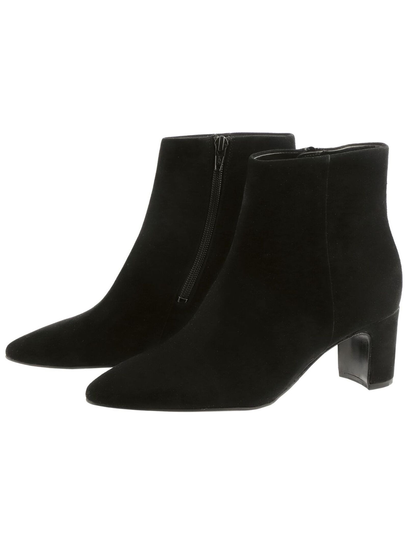 Stiefelette HÖGL "Högl Stiefelette Veloursleder", Damen, Gr. 38,5, schwarz, Veloursleder, Schuhe Stiefelette 3