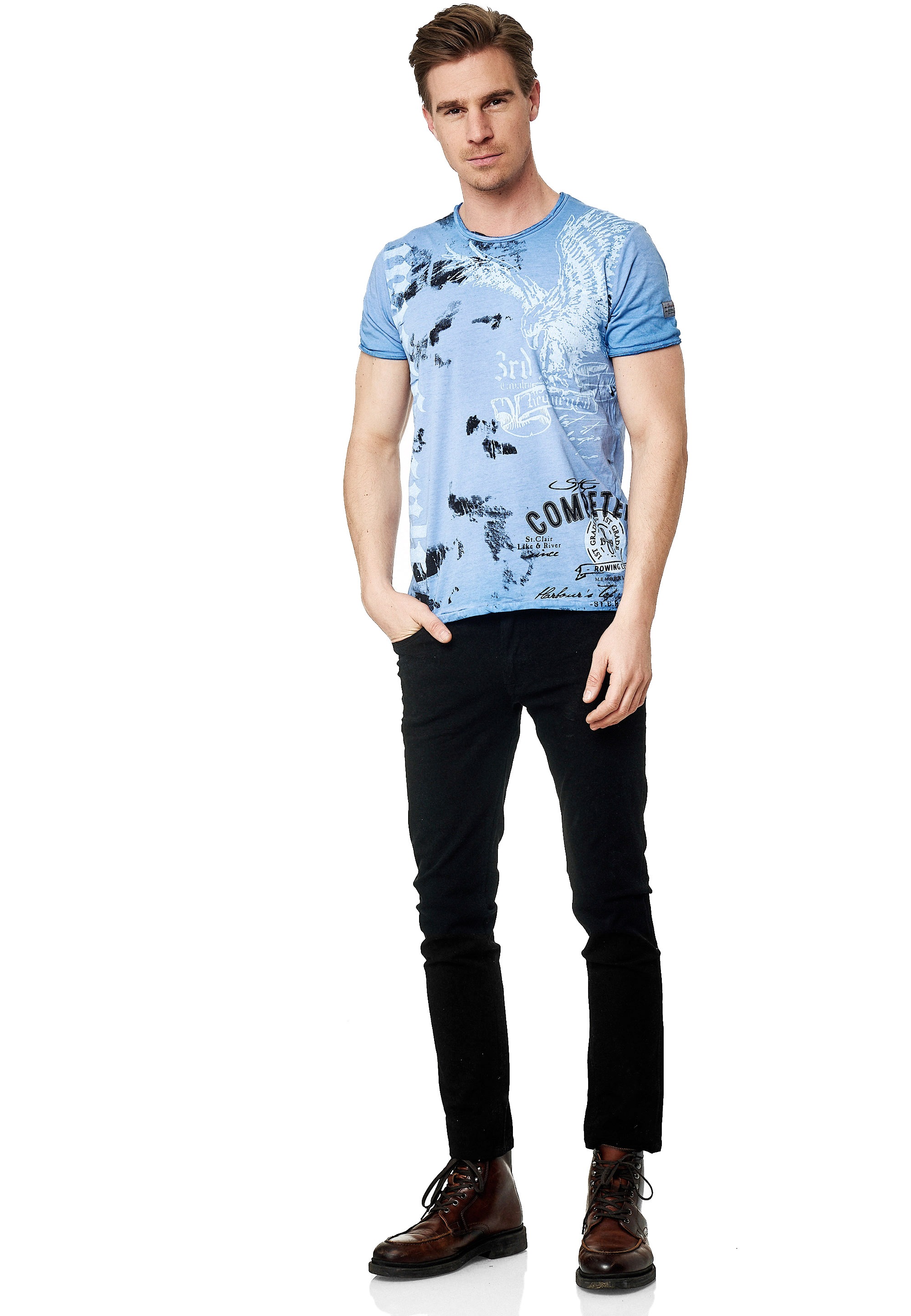 Rusty Neal T-Shirt, mit Adler-Print