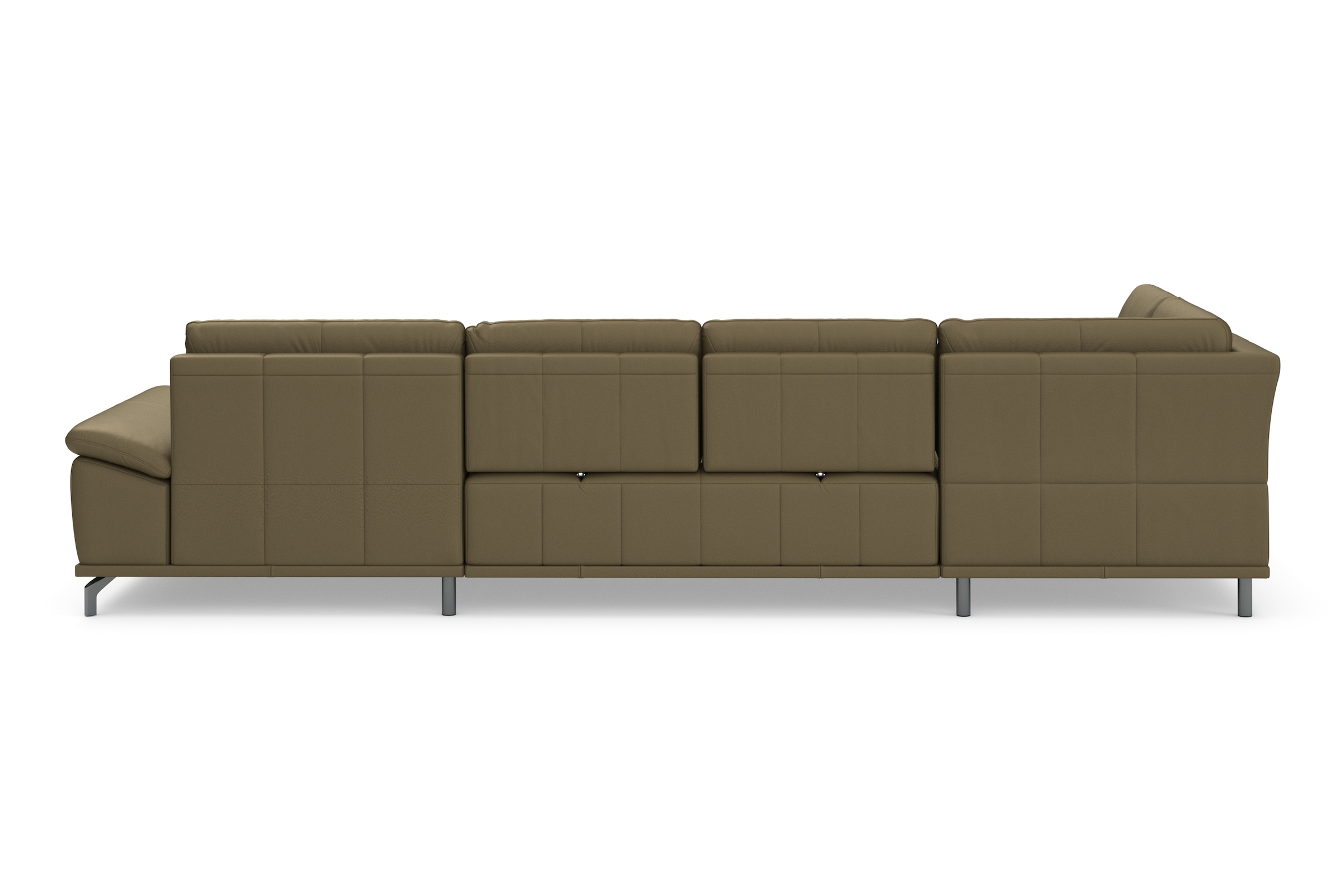 Places of Style Wohnlandschaft »Costello U-Form, mit Sitztiefenverstellung, Armteilverstellung und«, 3 Nierenkissen, optional Bettfunktion und Bettkasten