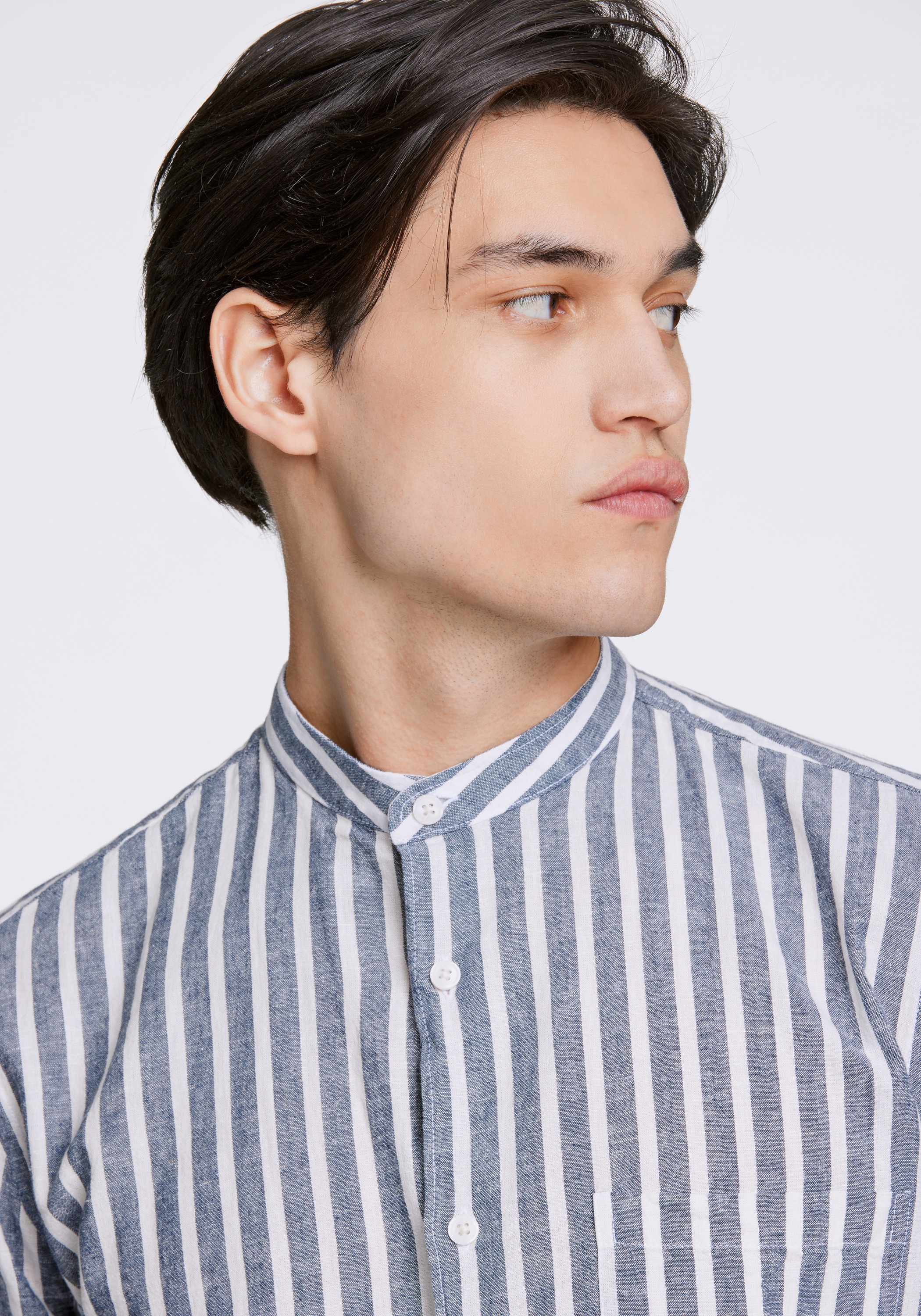 Leinenhemd LINDBERGH "Leinenhemd Slim Fit", Herren, Gr. S, Normalgrößen, blau (dk blau), Obermaterial: 55% Leinen, 45% Baumwolle, Hemden 2