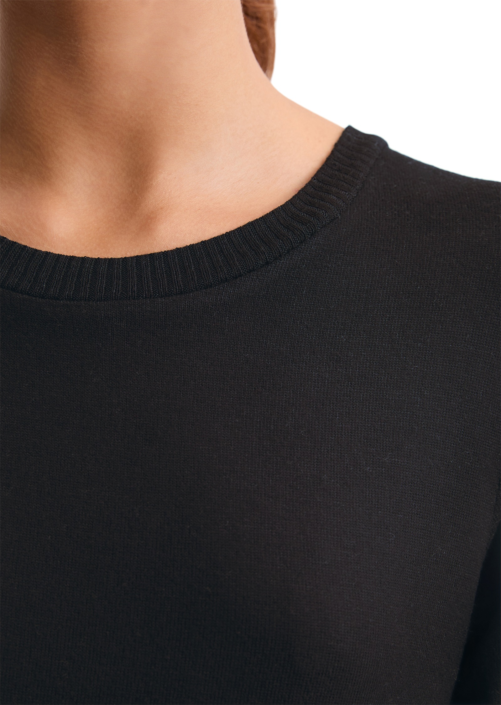 Thumbnail - Marc OPolo Kurzarmshirt gerippte Abschlüsse, Rundhals, Halbarm, weich, Modalmix, leicht