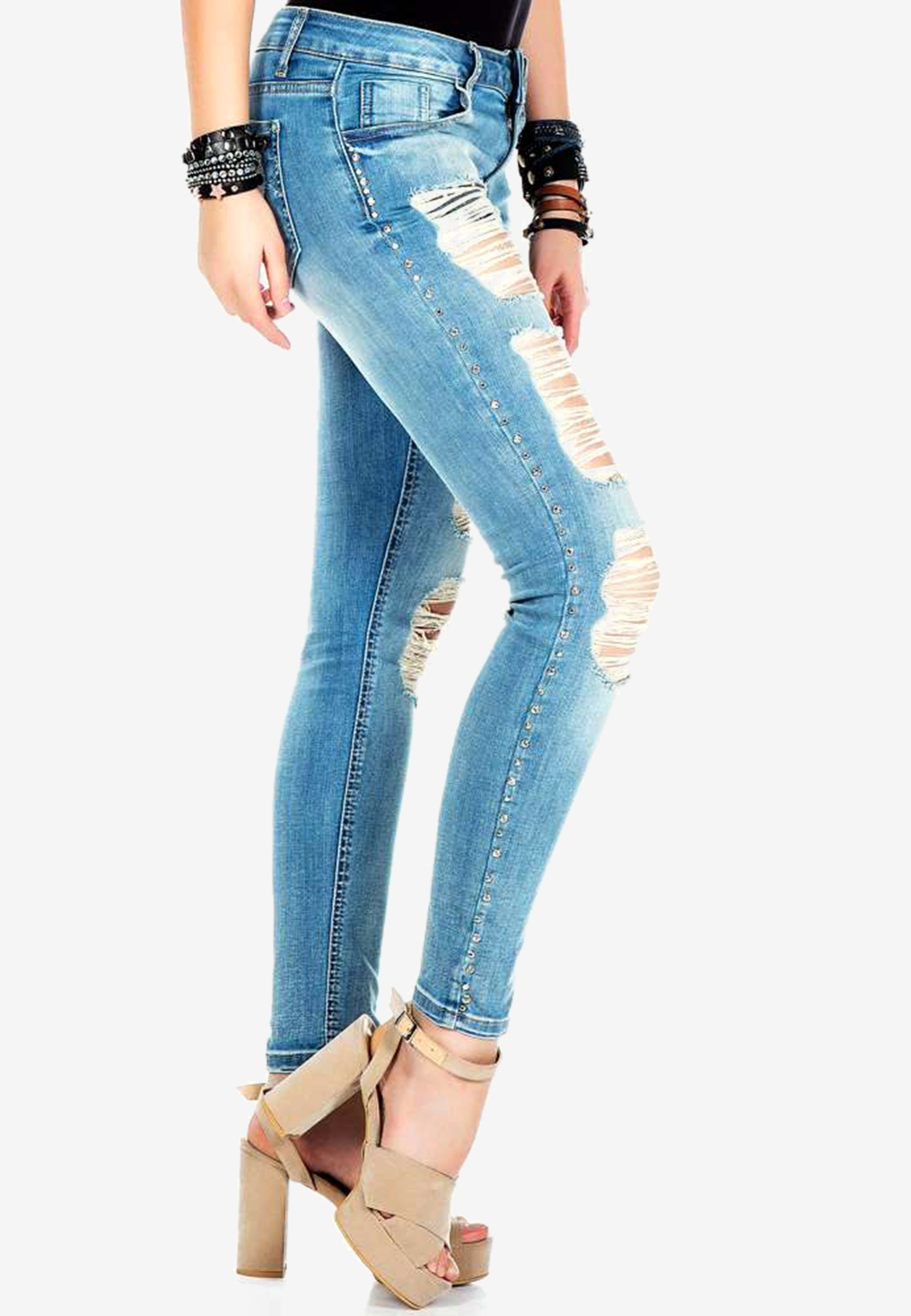 Cipo & Baxx Slim-fit-Jeans, mit cooler Riss-Struktur