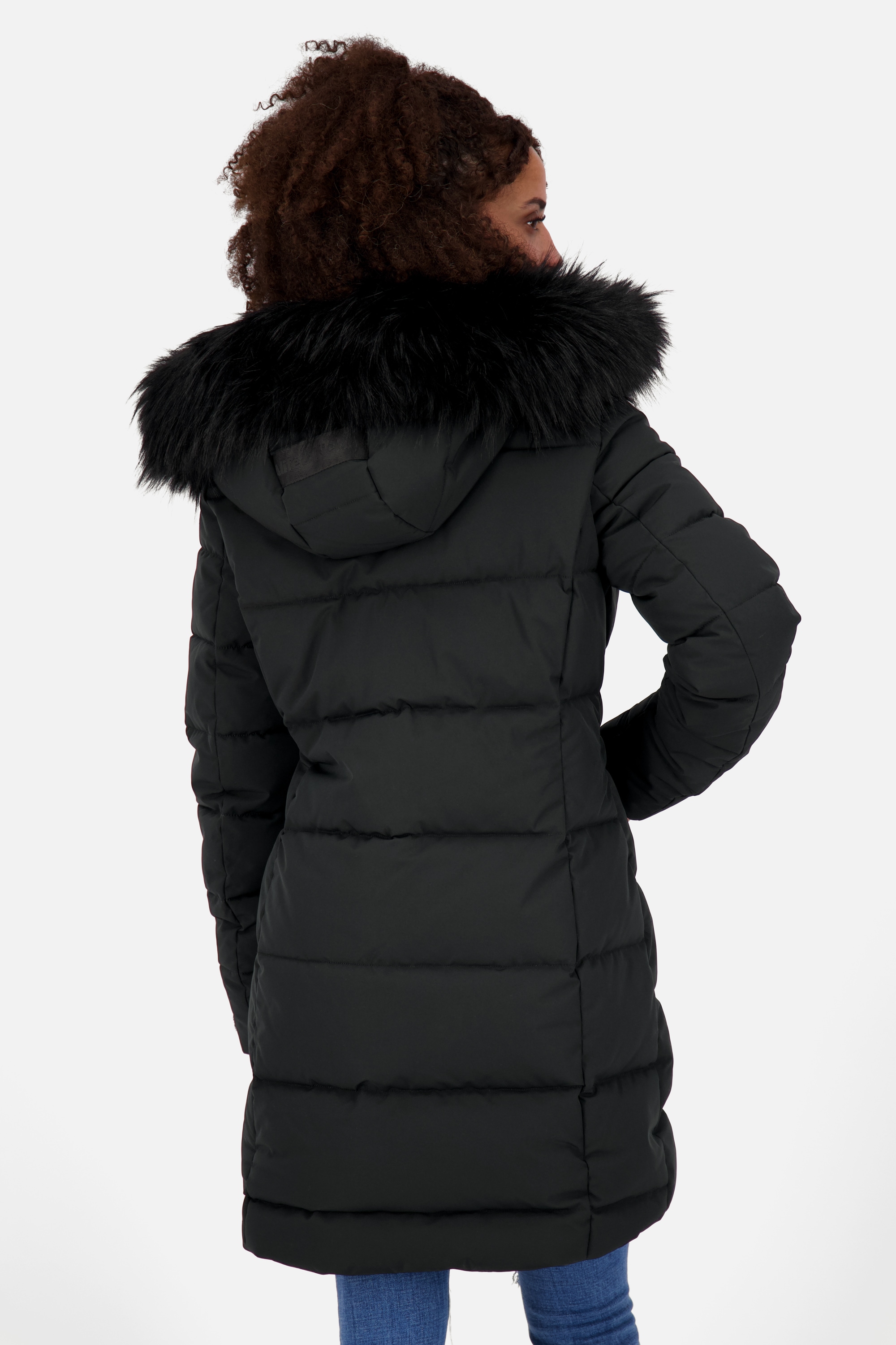 Alife & Kickin Winterjacke »Damen AmaliaAK A«, mit Kapuze, Lange gefütterte Damenwinterjacke mit abnehmbarer Kunstfellkapuze