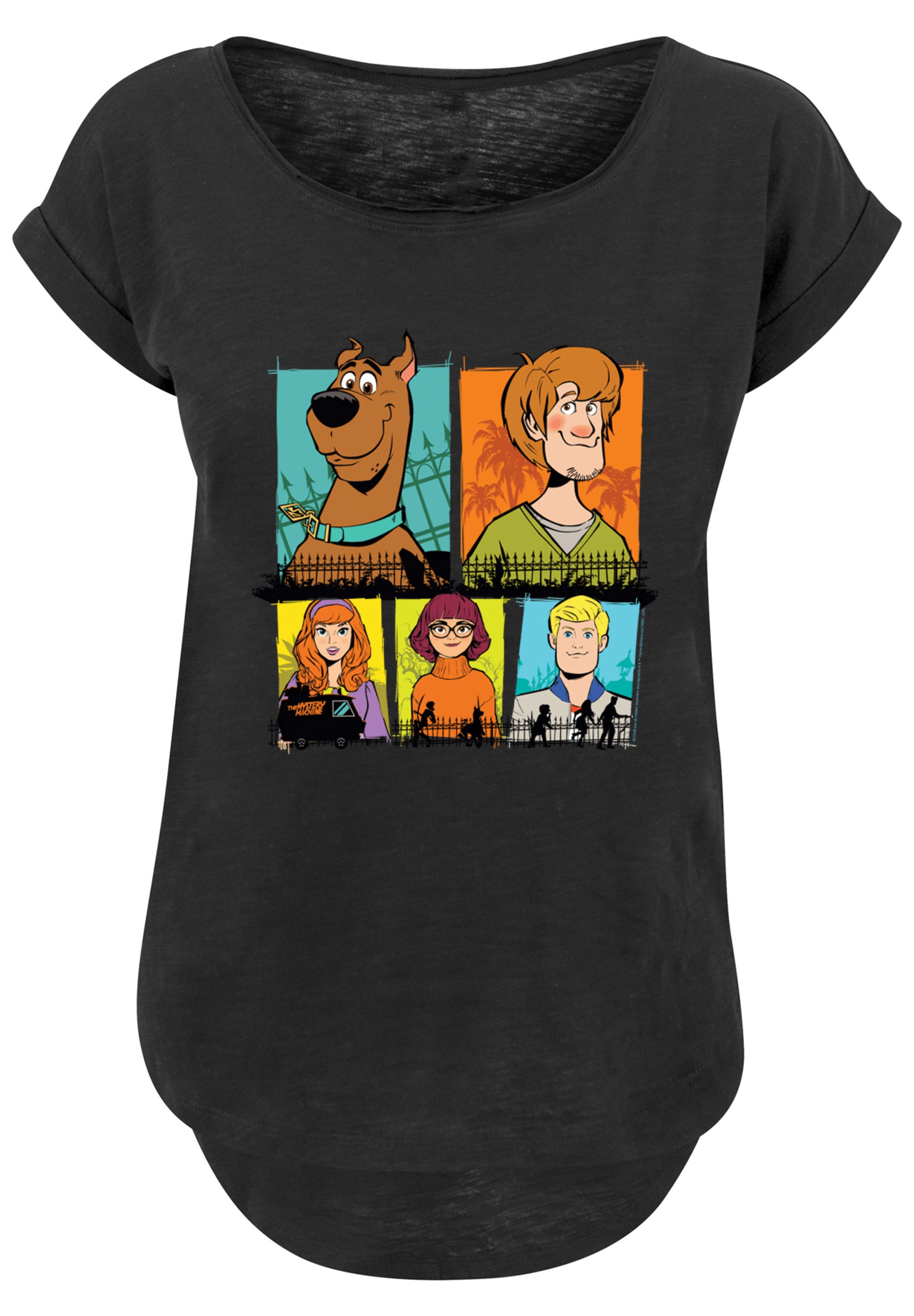 F4NT4STIC T-Shirt "Long Cut T-Shirt Scooby Doo Group Frames" Damen,Premium günstig online kaufen