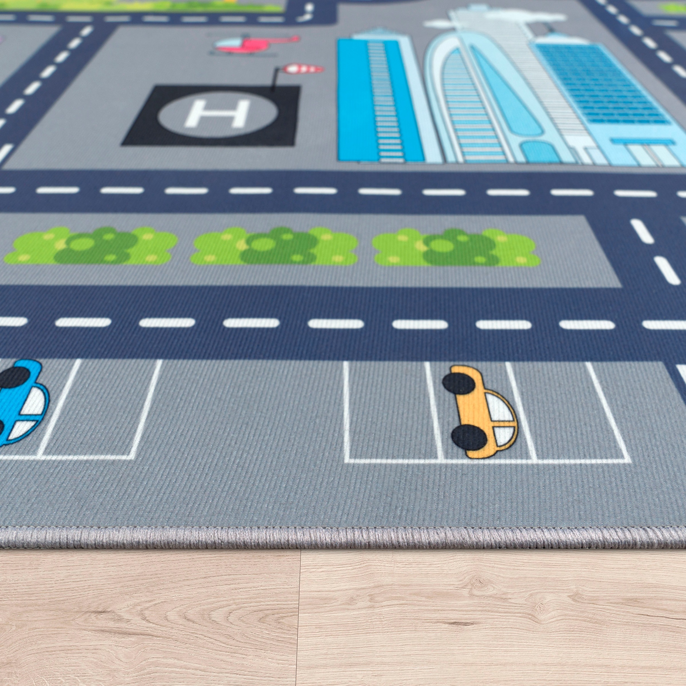Paco Home Kinderteppich »Bino 575«, rechteckig, 4 mm Höhe, Kurzflor, Straßen-Spiel-Teppich, Kinderzimmer