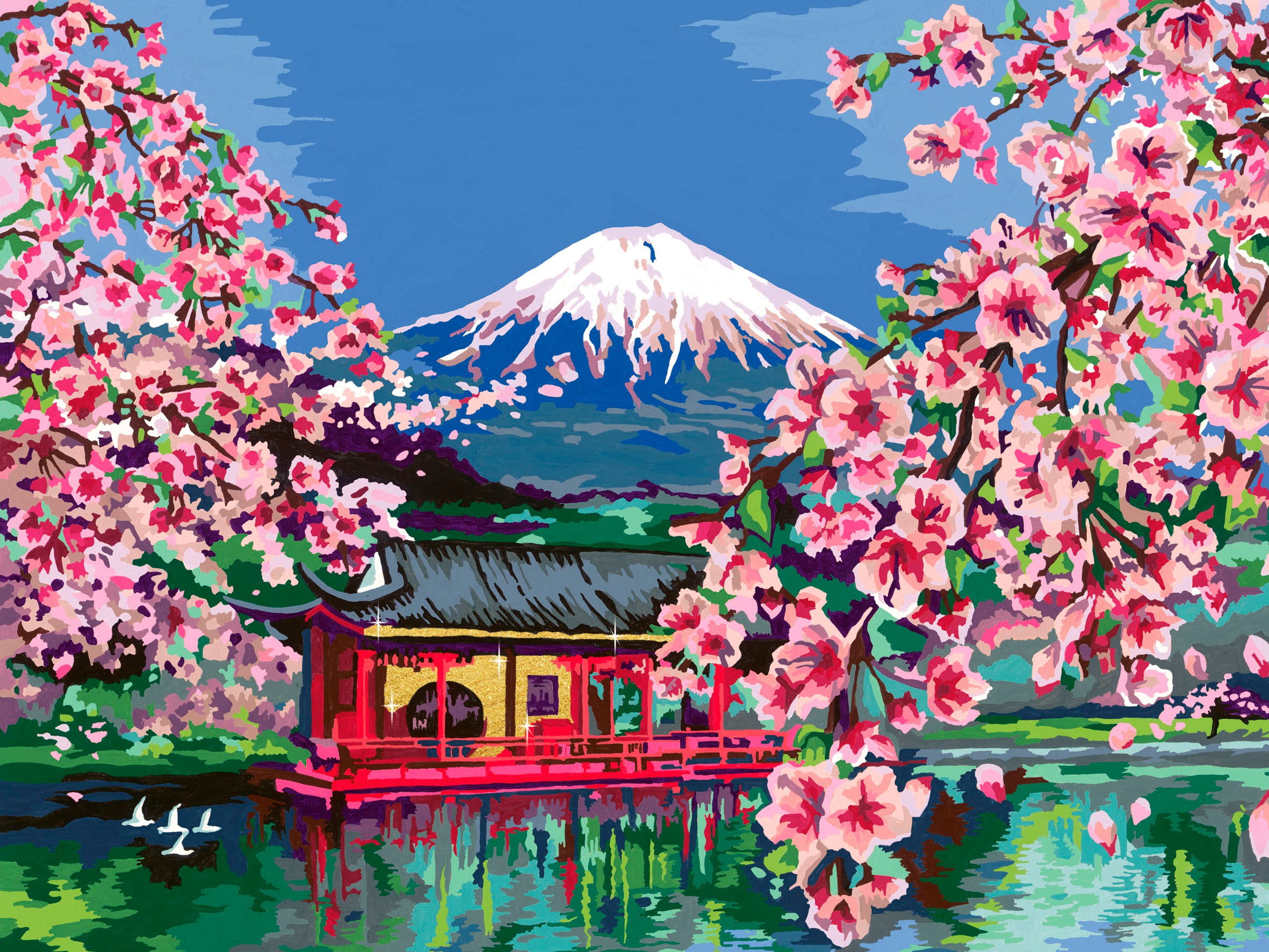 Ravensburger Malen nach Zahlen »CreArt, Leinwand Japanische Kirschblüten«, Made in Europe