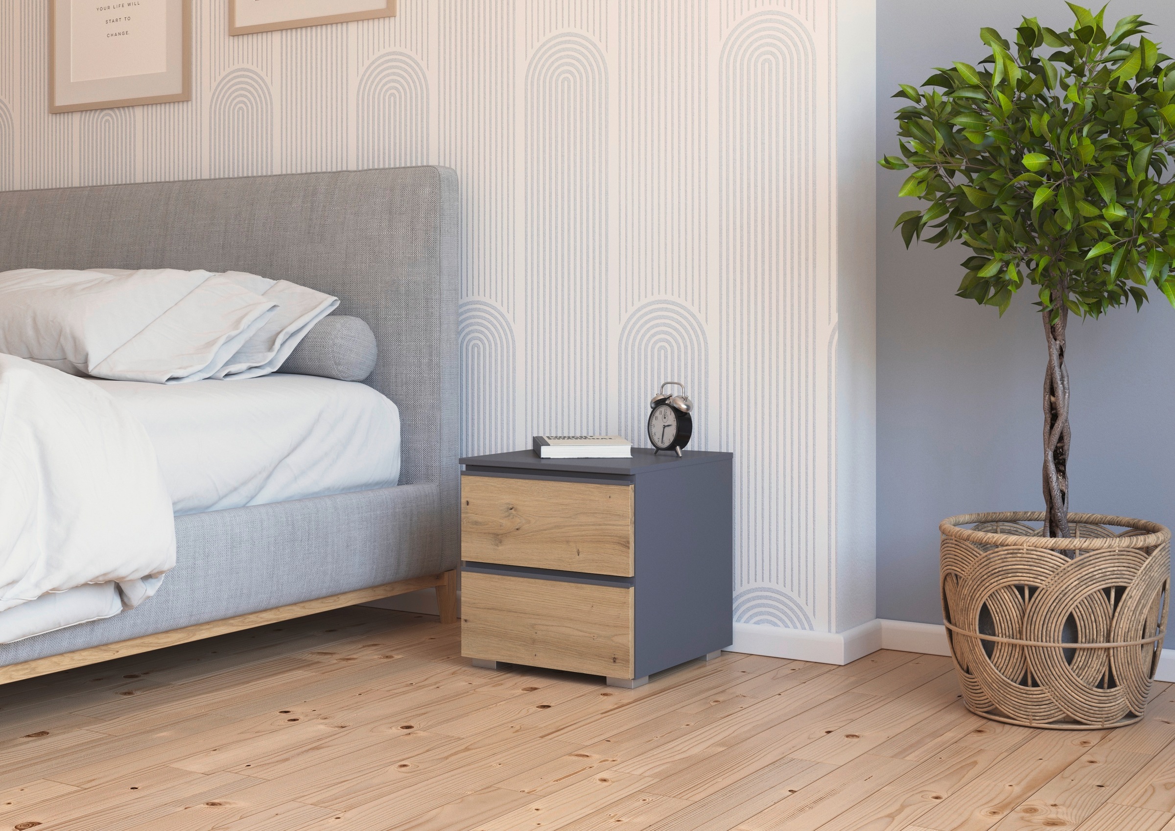 rauch Nachtkommode "Joel" Breite 40 cm, zwei praktische und geräumige Schub günstig online kaufen