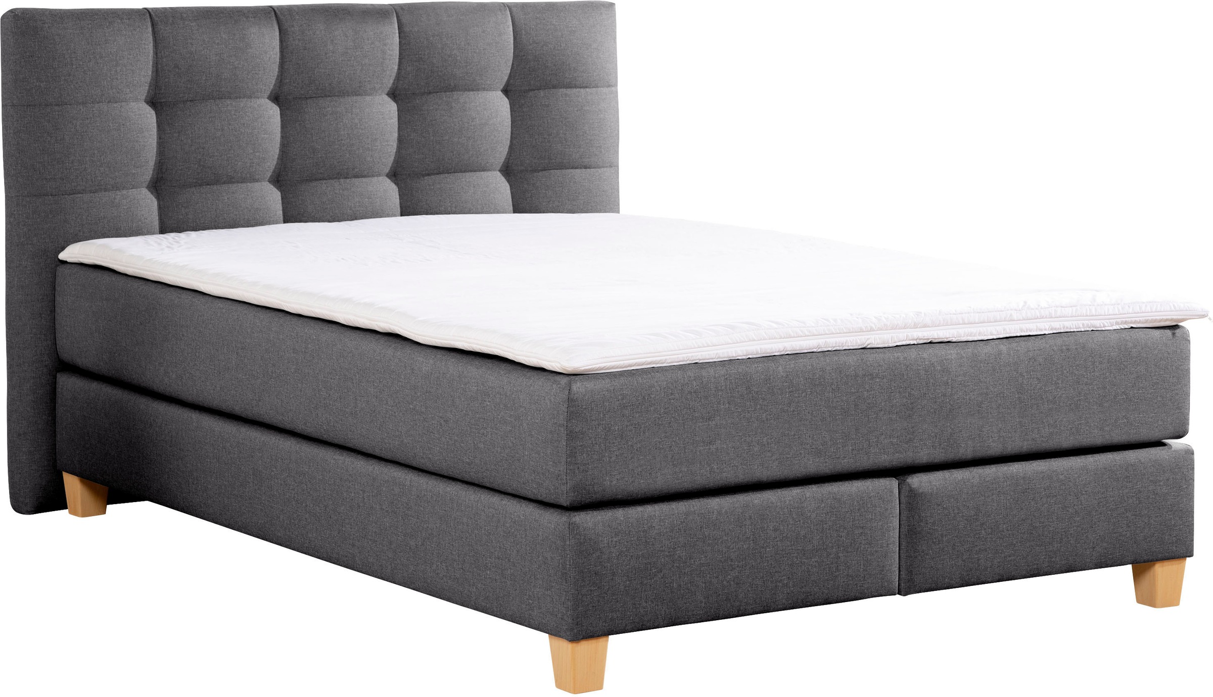 Boxspringbett »Moulay«, inkl. Topper, in Überlänge 220 cm, 3 Härtegrade, auch in H4