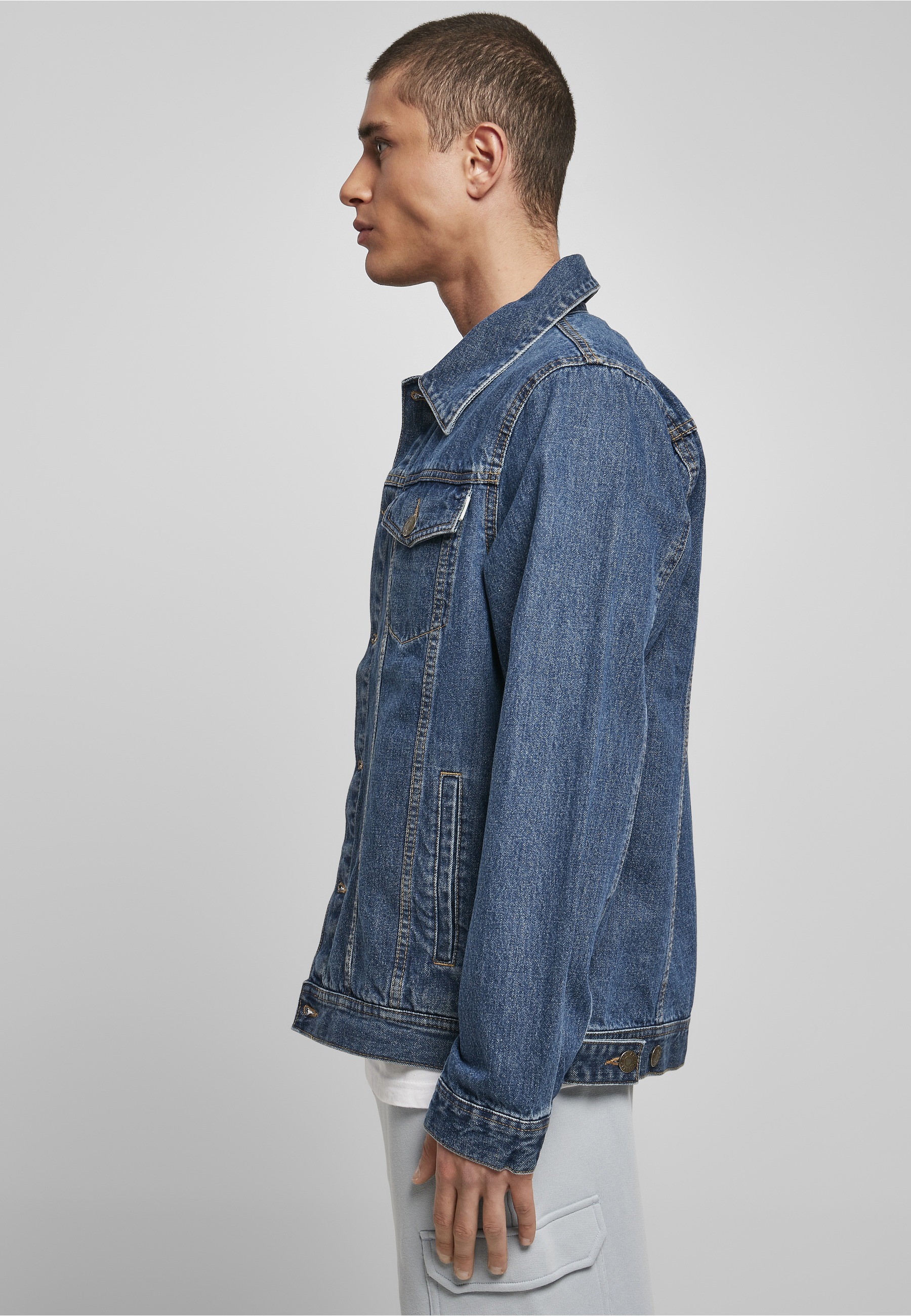 URBAN CLASSICS Jeansjacke »Urban Classics Herren Organic Basic Denim Jacket« 1 Stk. tlg. ohne Kapuze