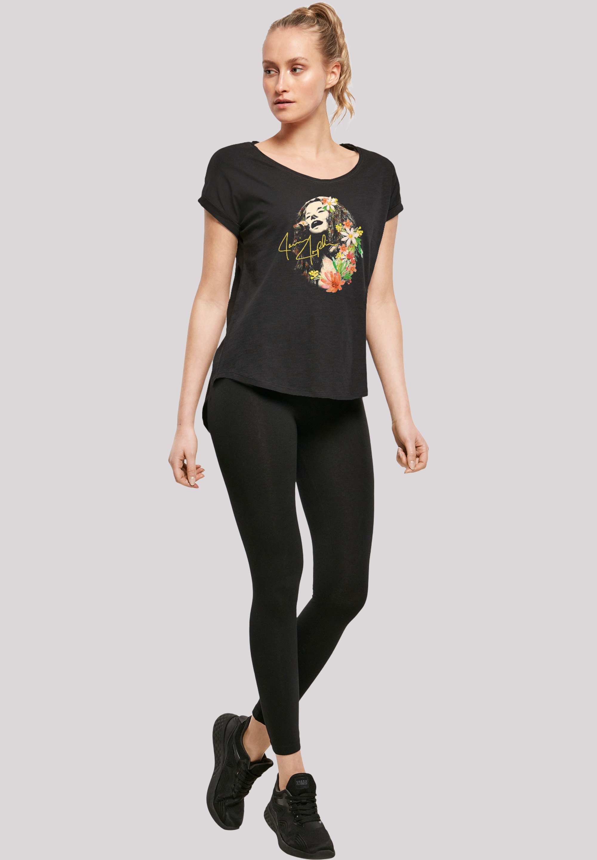F4NT4STIC T-Shirt »Janis Joplin Blumen'«, Print