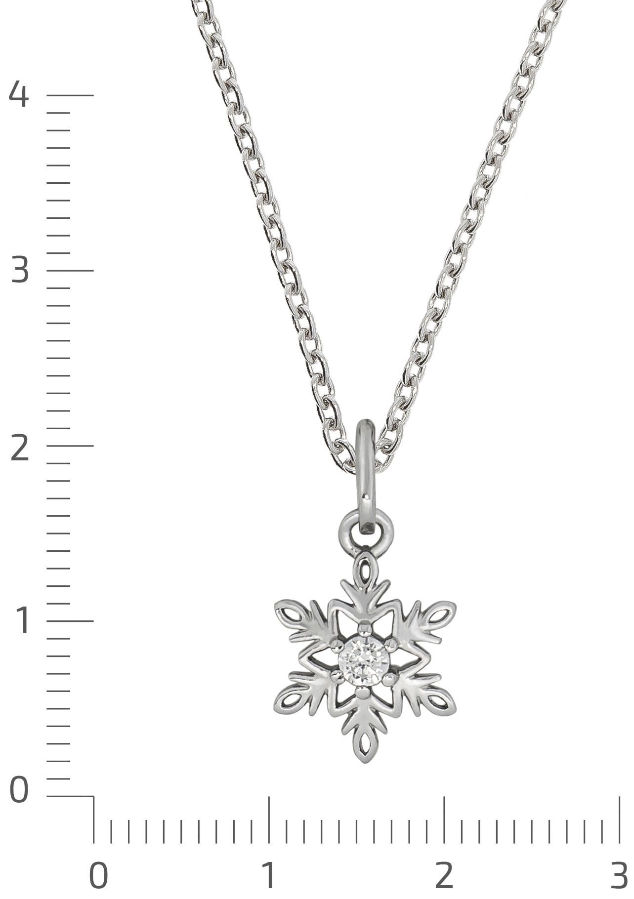 Firetti Kette mit Anhänger »Schmuck Geschenk Silber 925 Halsschmuck Halskette Ankerkette Flocke«, mit Zirkonia (synth.)