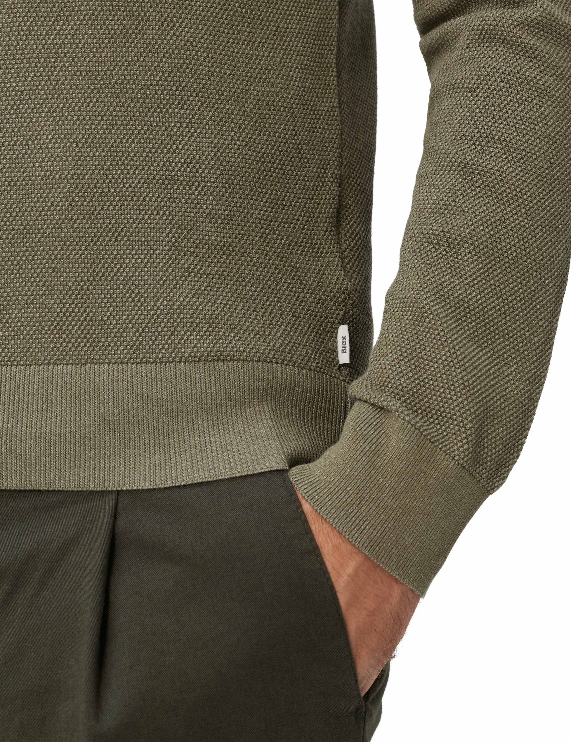 Brax Rundhalspullover »Style RICK« Struktur: Strickpullover aus reiner Baumwolle