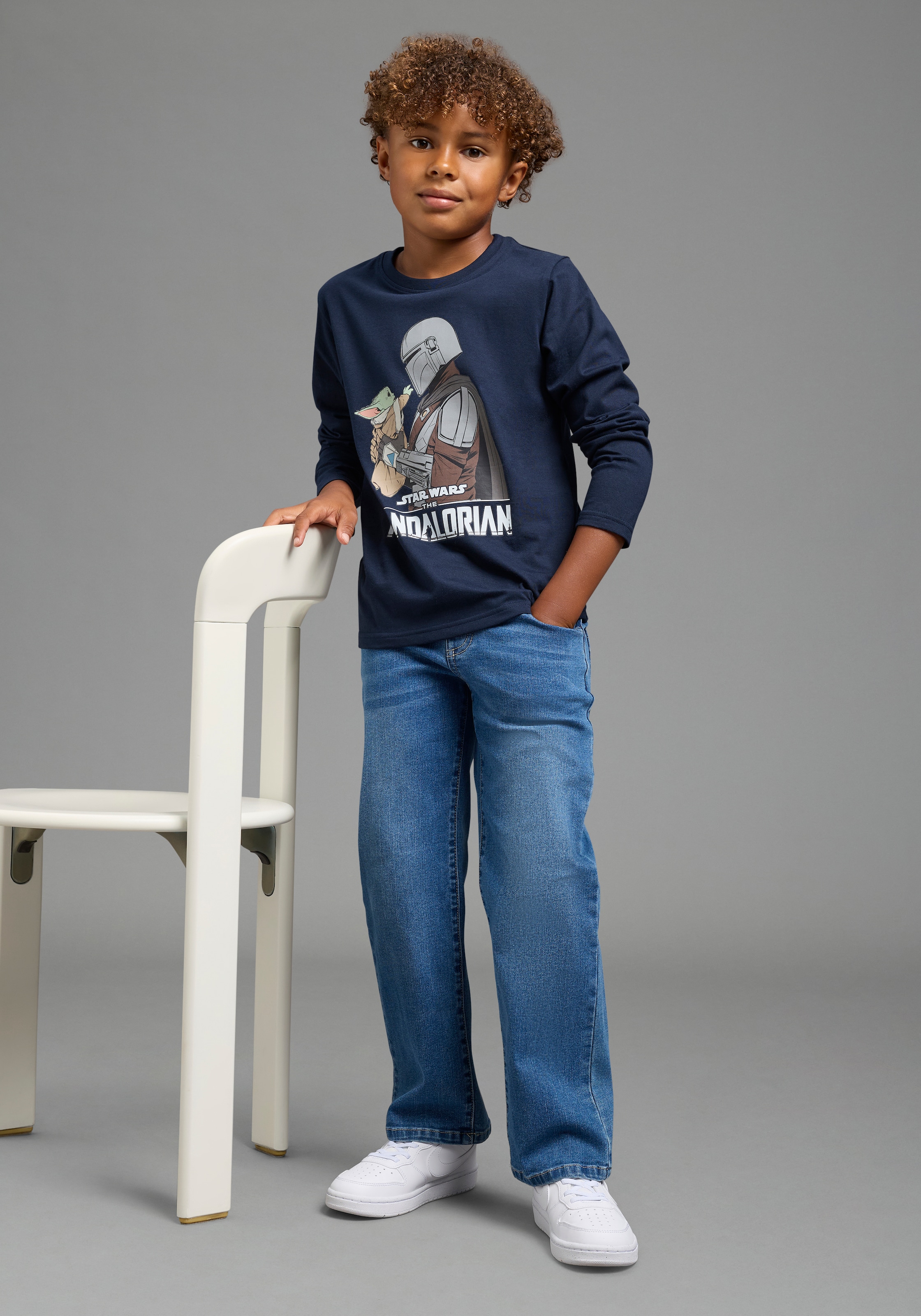 KIDSWORLD Langarmshirt »STAR WARS: MANDALORIAN Shirt, Disney« normale Schnittform, Langarm, Basic-Stil, für Frühling und Herbst
