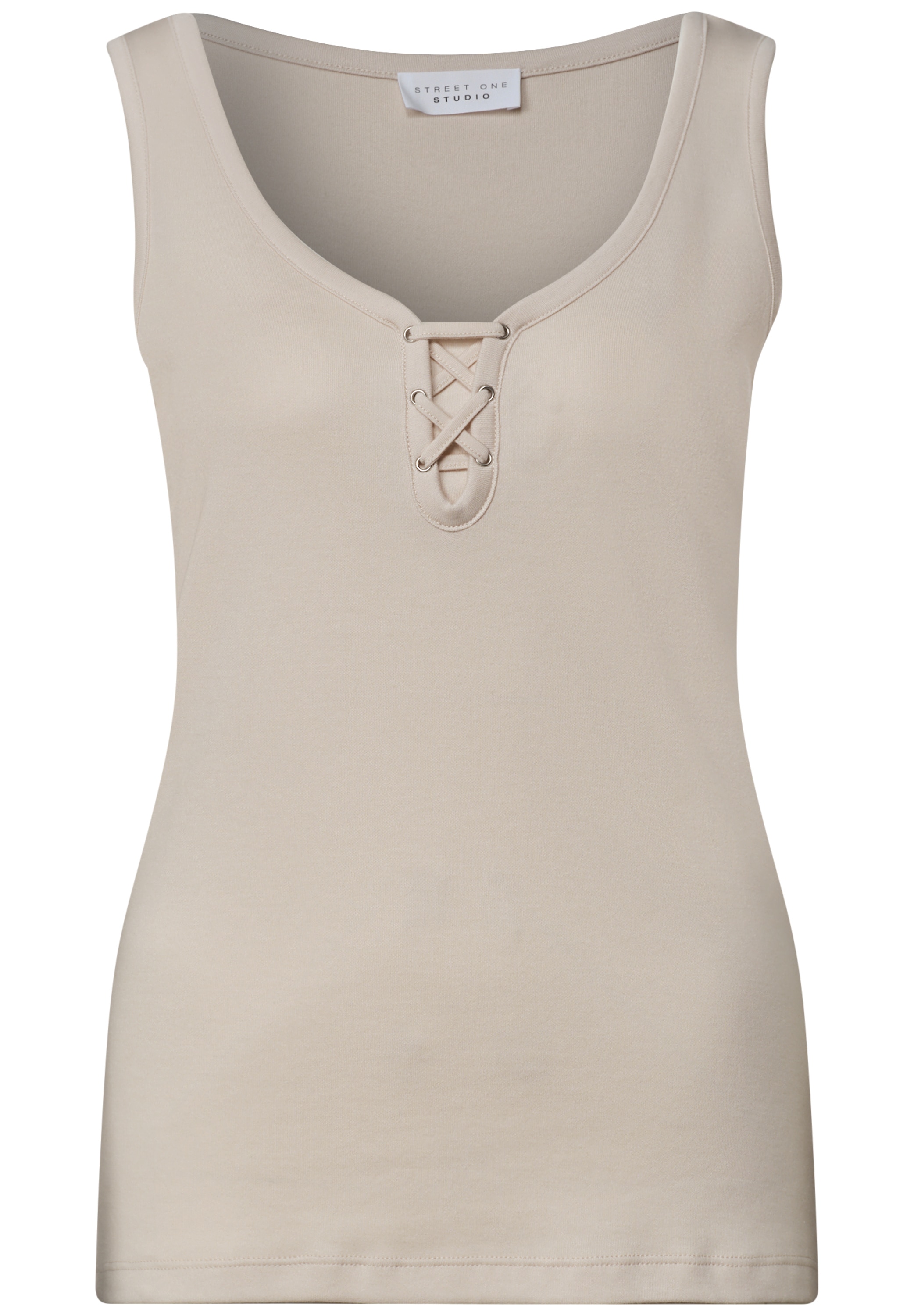 STREET ONE STUDIO 2-in-1-Tanktop aus softem Materialmix