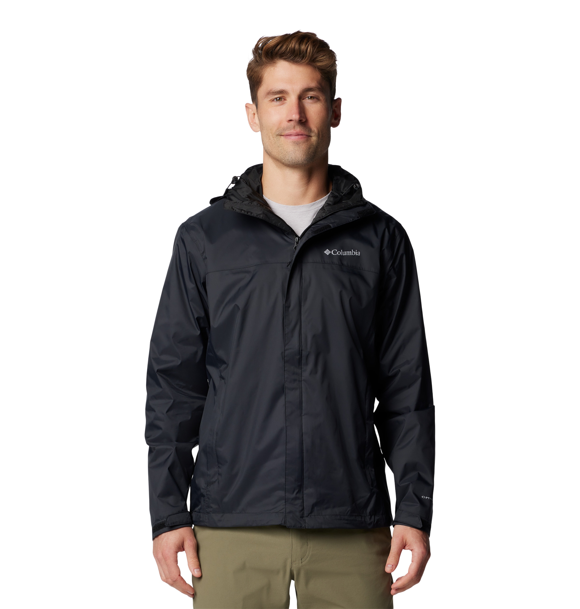Columbia Regenjacke "WATERTIGHT II JACKET" mit Kapuze mit Reißverschlusstaschen, wasserabweisendes Obermaterial aus Nylon