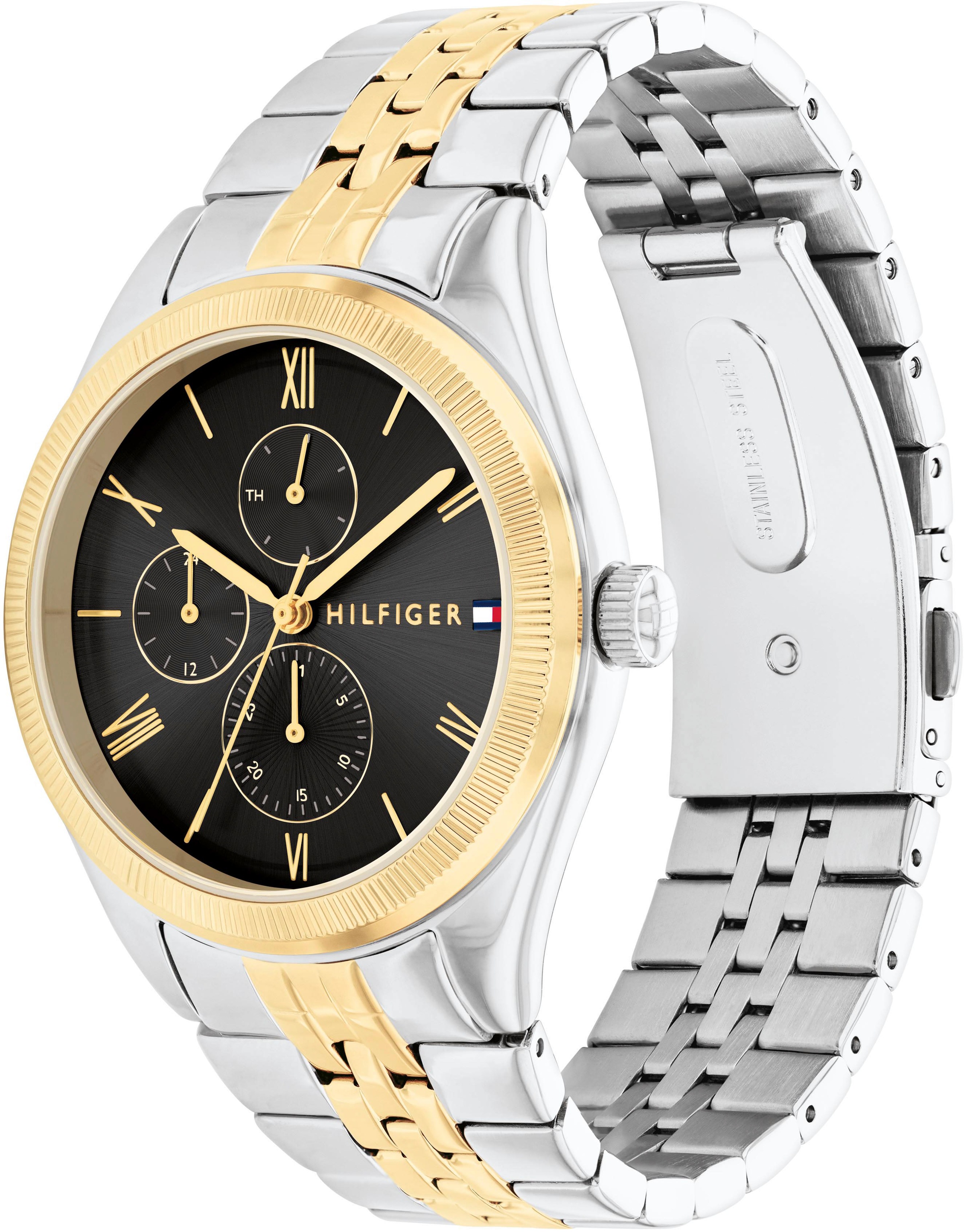 Tommy Hilfiger Multifunktionsuhr »CLASSIC«, Quarzuhr, Armbanduhr, Damenuhr, Datum, Edelstahlarmband
