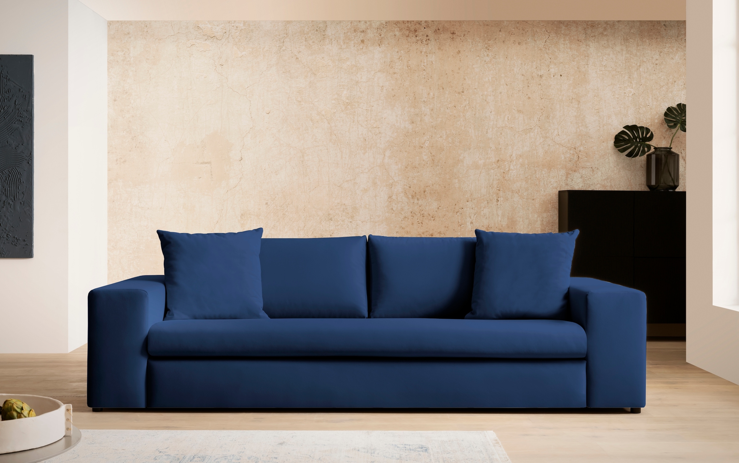 Home affaire 3-Sitzer "SLEETLAND XXL in Samtvelours oder Vintage-Leder-Opti günstig online kaufen