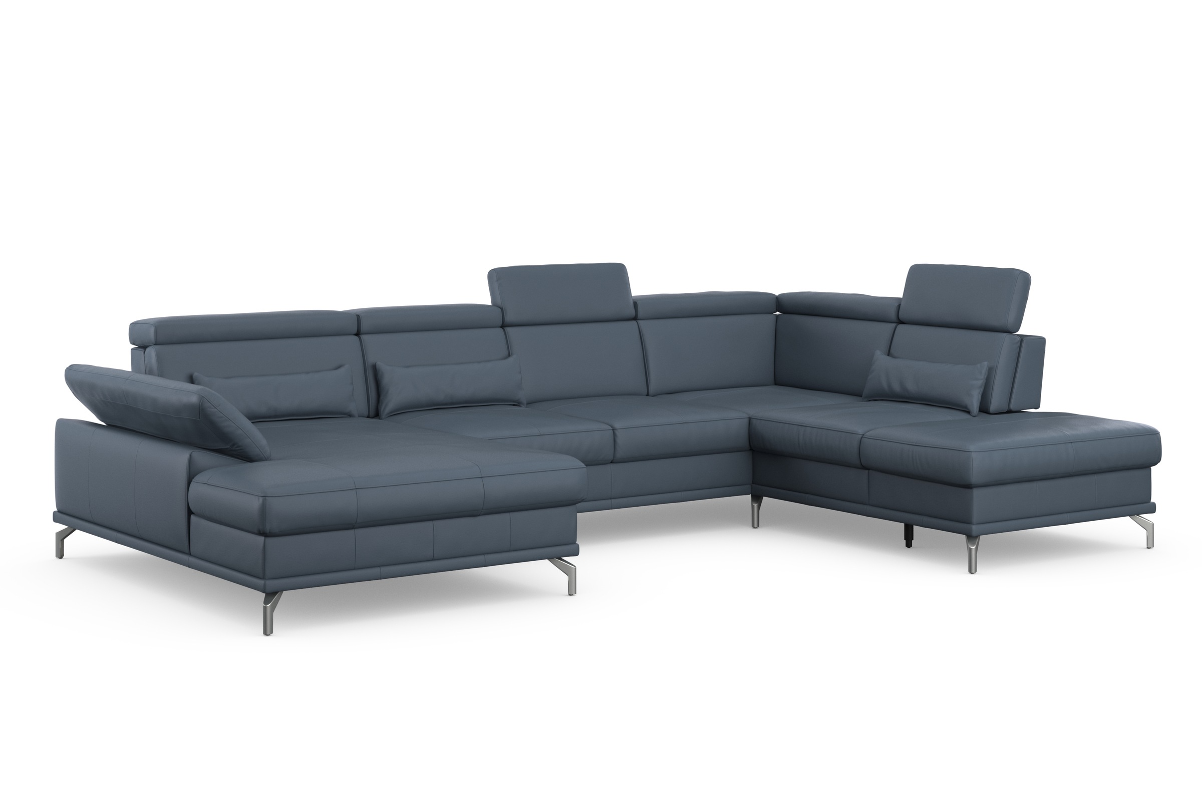 sit&more Wohnlandschaft »Cabrio U-Form, mit Sitztiefenverstellung, Arm- und Kopfteilverstellung«, 3 Nierenkissen, Federkern, optional Bettfunktion und Stauraum