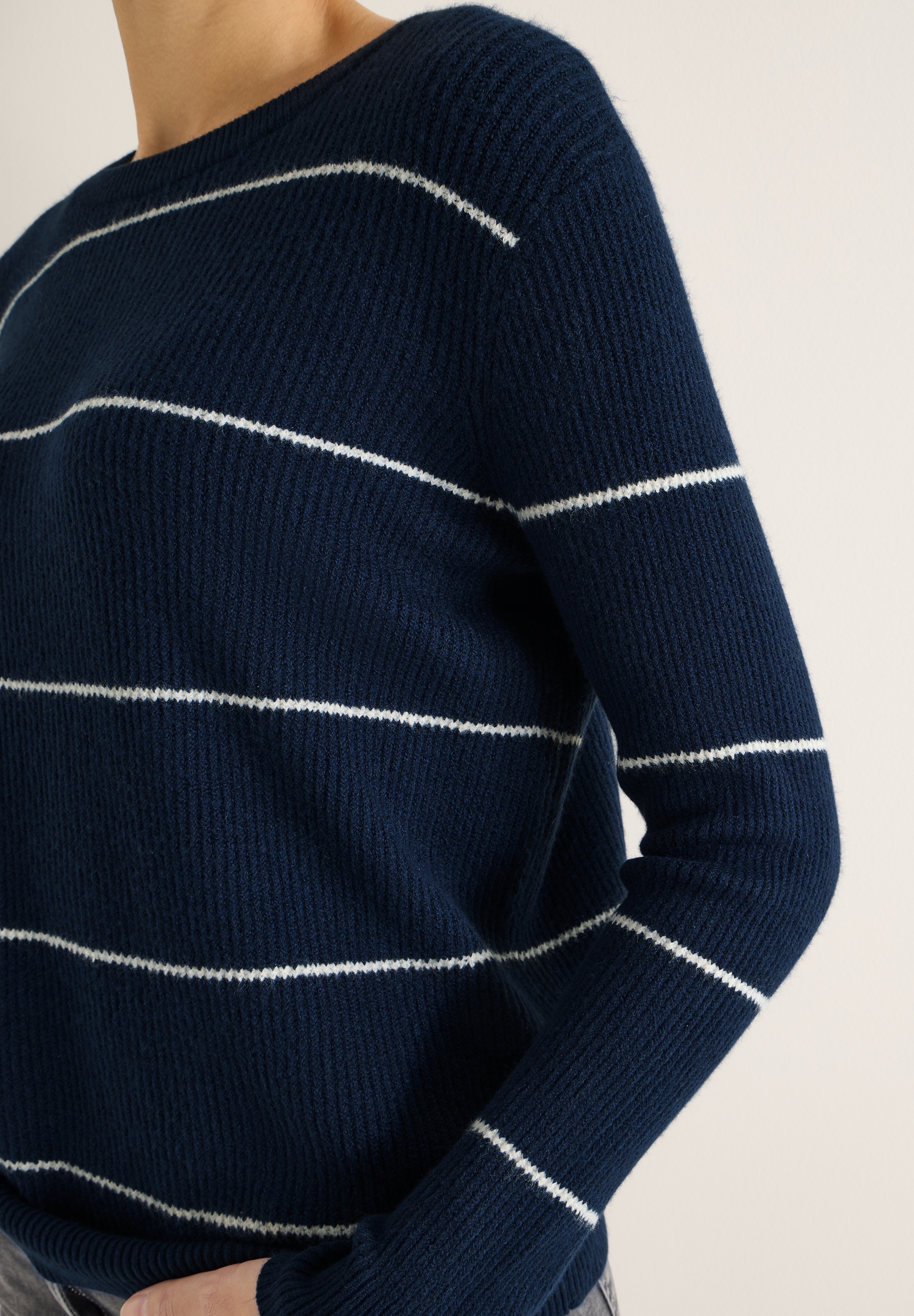 Thumbnail - Cecil Rundhalspullover Pflegeleichter Materialmix