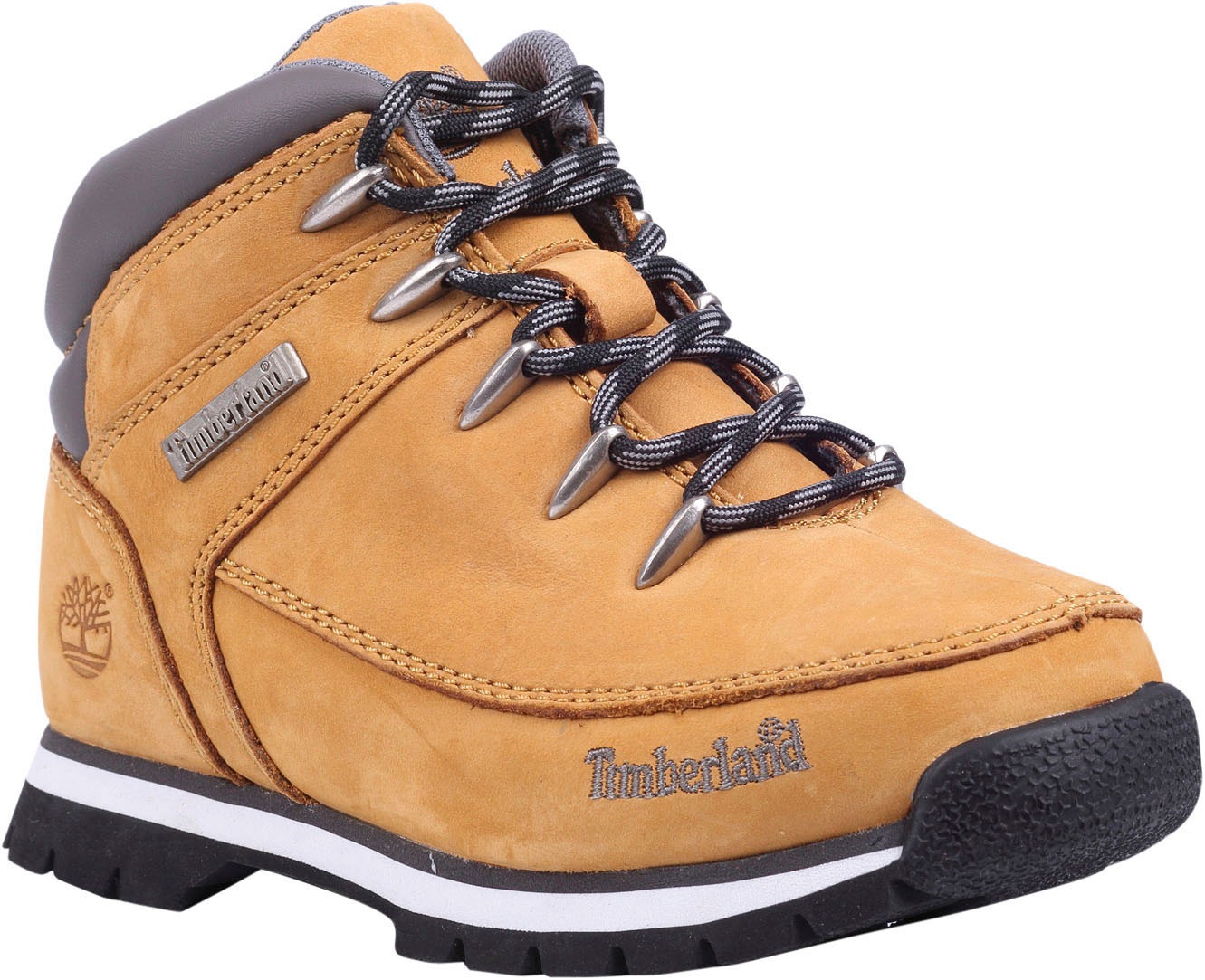 Schnürboots TIMBERLAND "EURO SPRINT - MID LACE BOOT", Mädchen, Gr. 37, gelb (wheat), Leder, Schuhe Schnürboots, Winterstiefel, Schnürstiefel, Winterschuhe