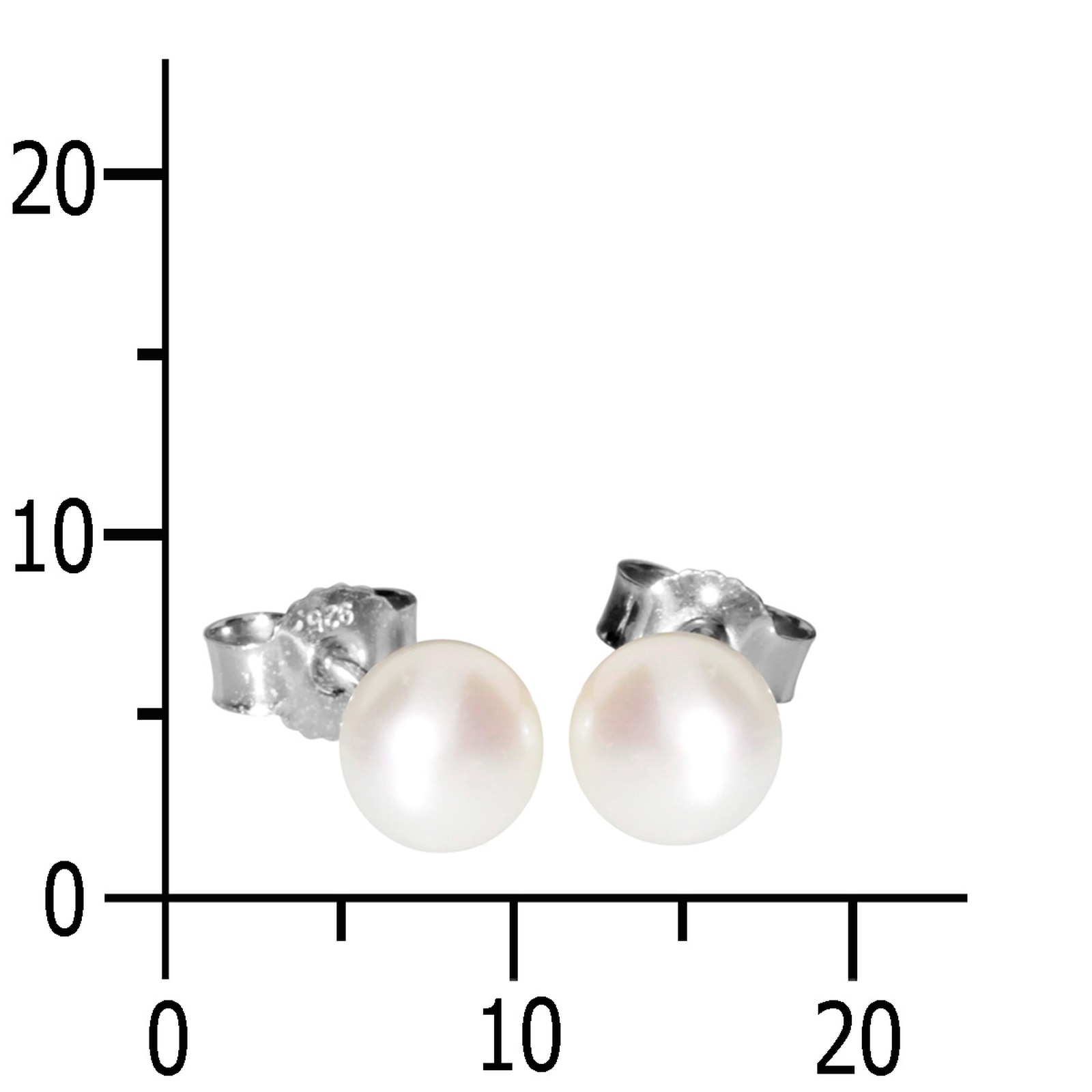 OSTSEE-SCHMUCK Paar Ohrstecker »- Ingrid 6 - Silber 925/000 - Zuchtperle«