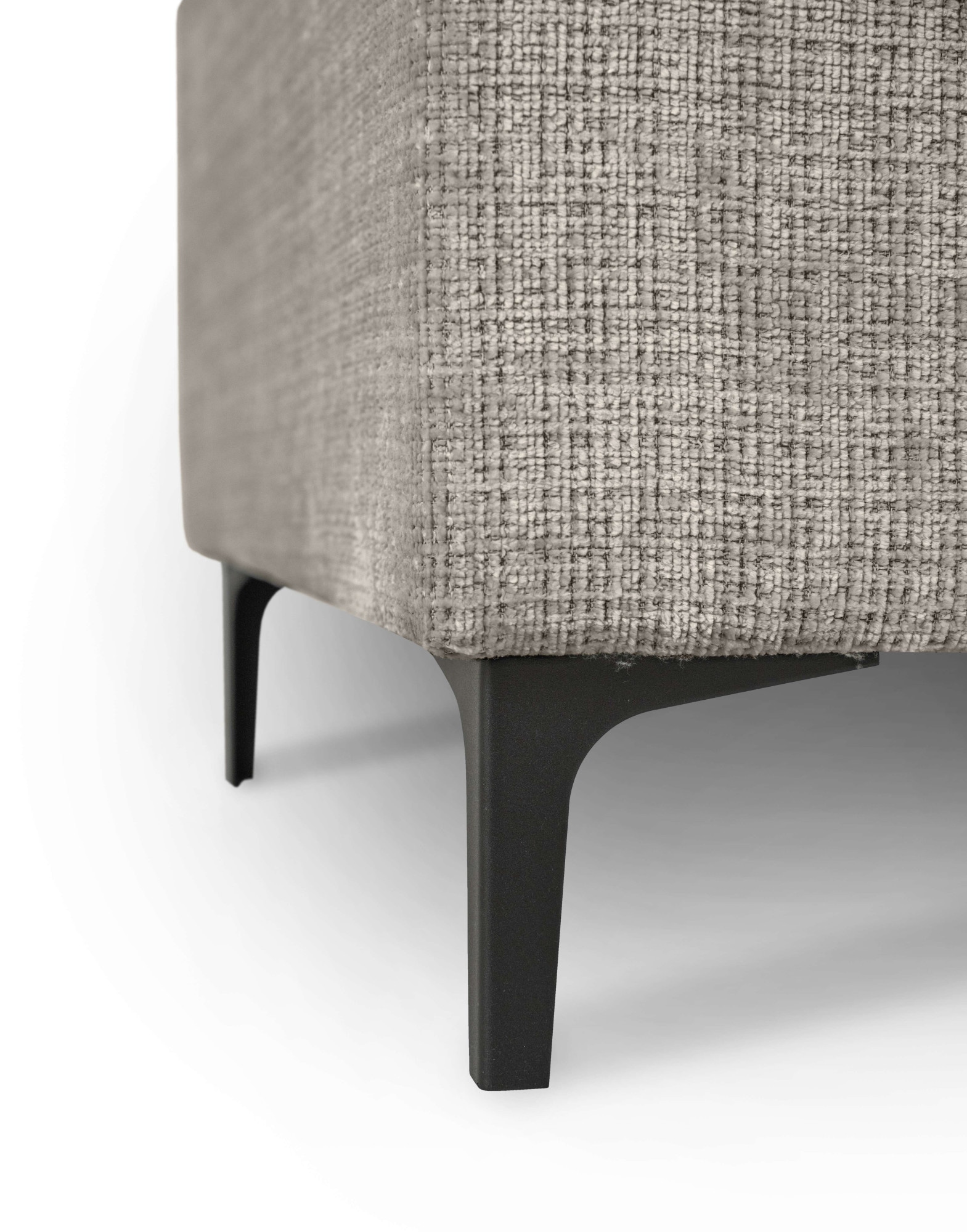 Places of Style Wohnlandschaft »XXL Sofa Oland, Struktur, Flachgewebe, Luxus-Microfaser, Boucle«, U-Form, 342 cm, Wellenunterfederung, Skandi-Design, Metallfüße