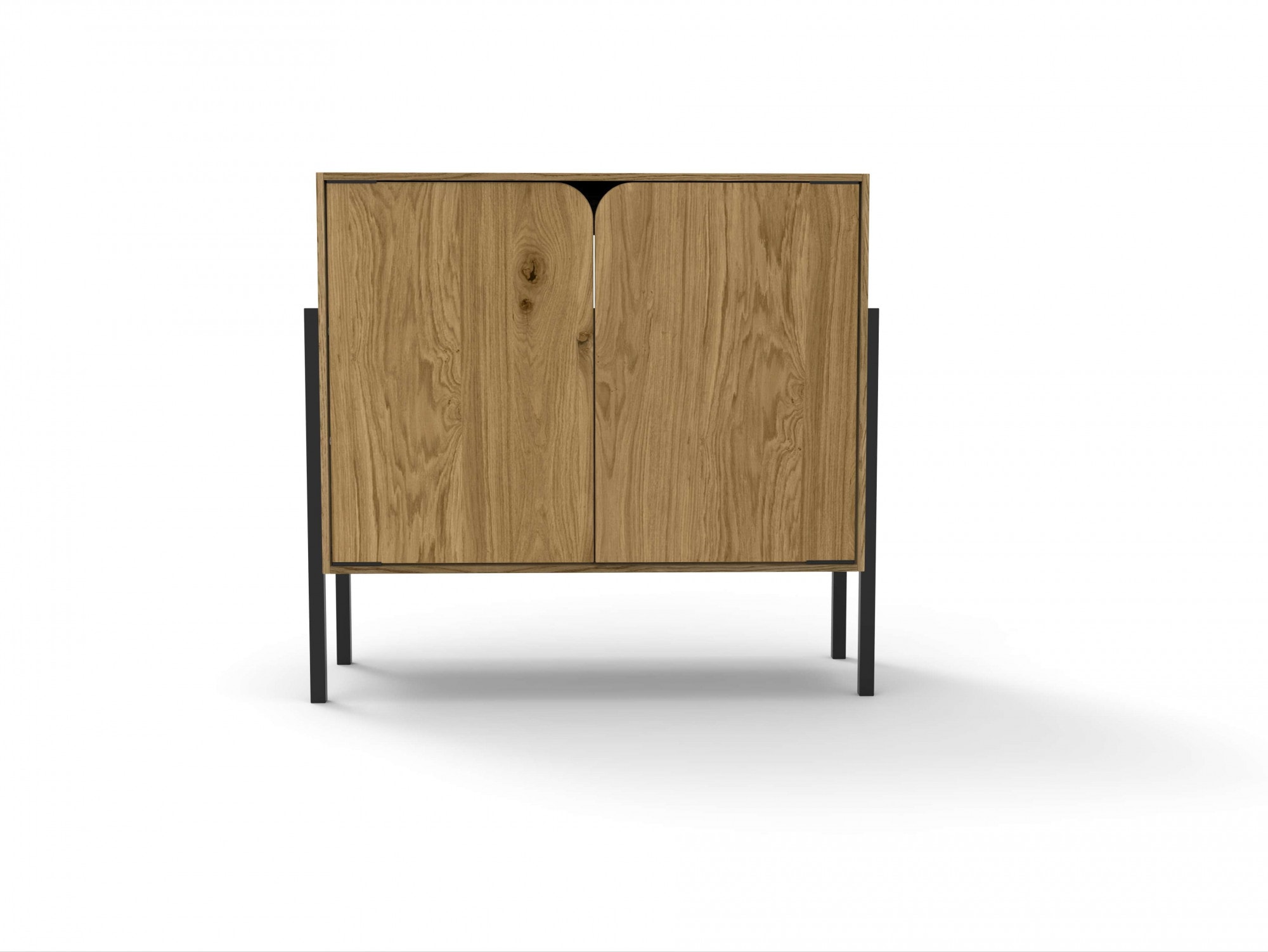 andas Sideboard "Finton", Kommode mit 2 Türen, Korpuss aus massiver Eiche