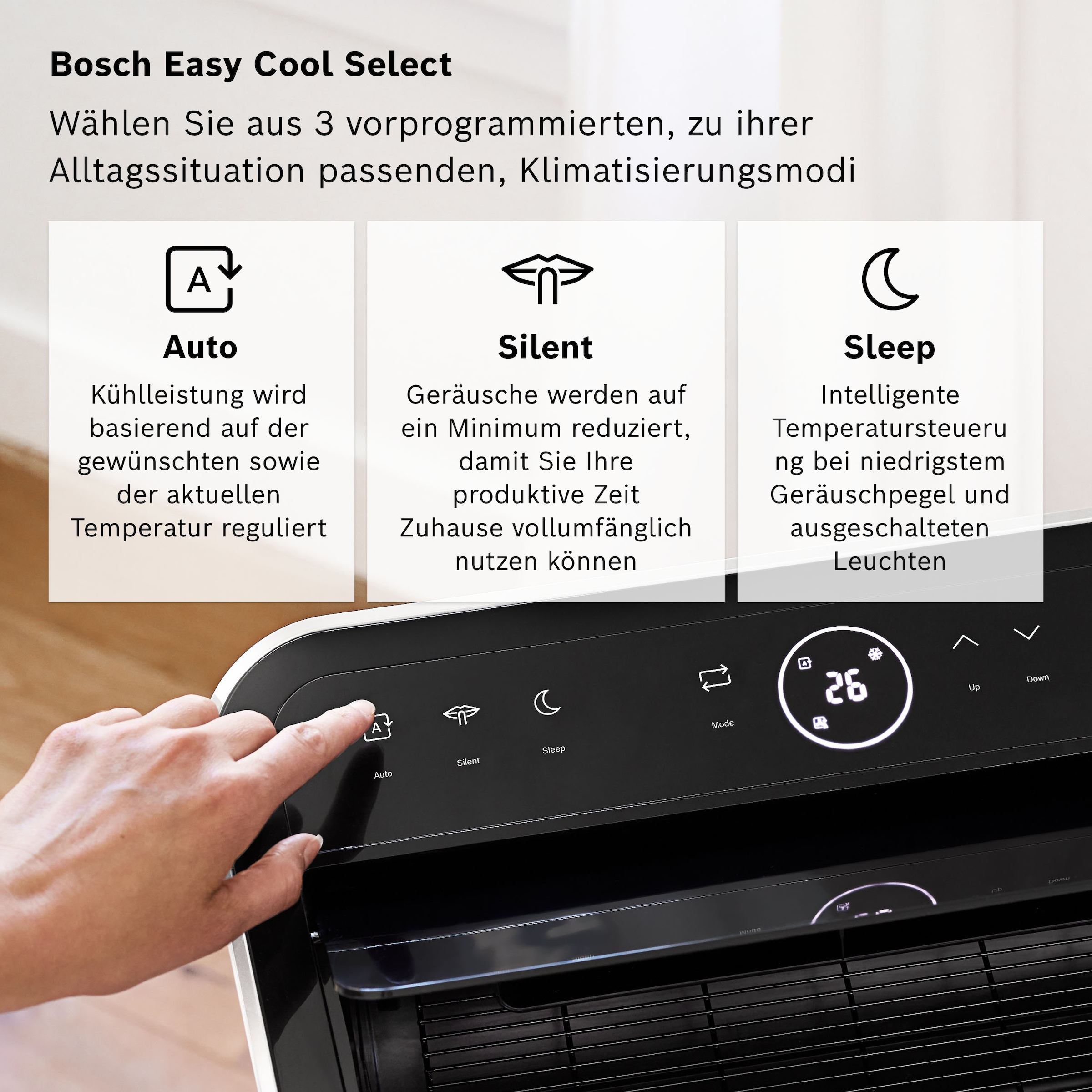BOSCH 3-in-1-Klimagerät »Cool 4000 - Klimaanlage mit Luftentfeuchter und Ventilator« Entfeuchtung bis zu 50 l/Tag, für Räume bis zu 35m²