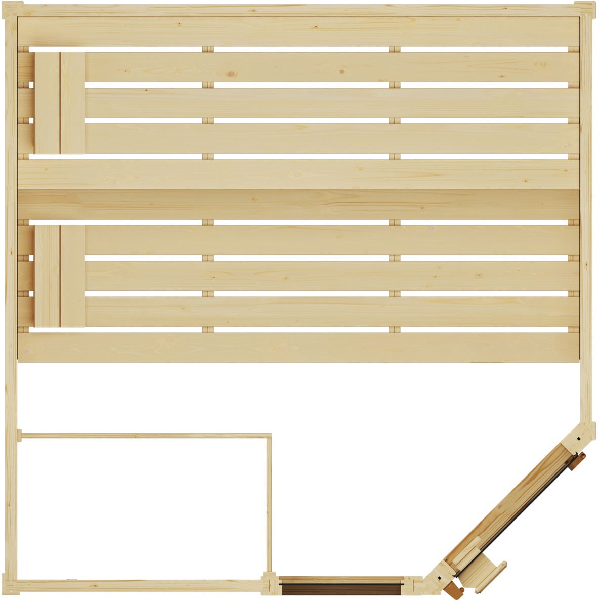 weka Sauna »Massivholzsauna VALIDA Eck 1.8«, Blockbohlen, Fensterelement, moderne Ganzglastür