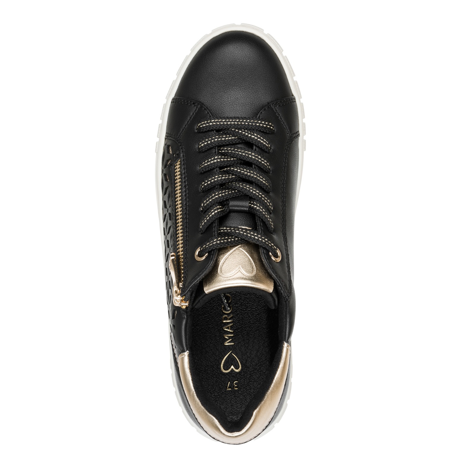 Thumbnail - MARCO TOZZI Plateausneaker, Freizeitschuh, Halbschuh, Schnürschuh mit unterlegtem Lochmuster