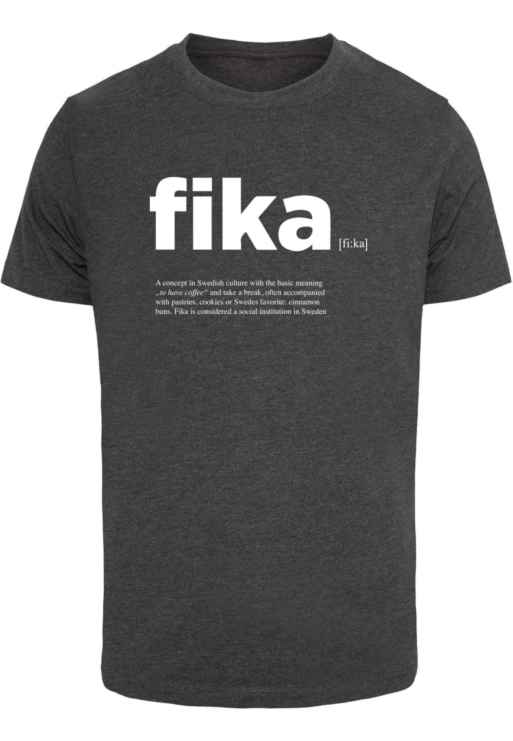 MisterTee Kurzarmshirt "MisterTee Herren Fika Definition Tee" 1 Stk.
