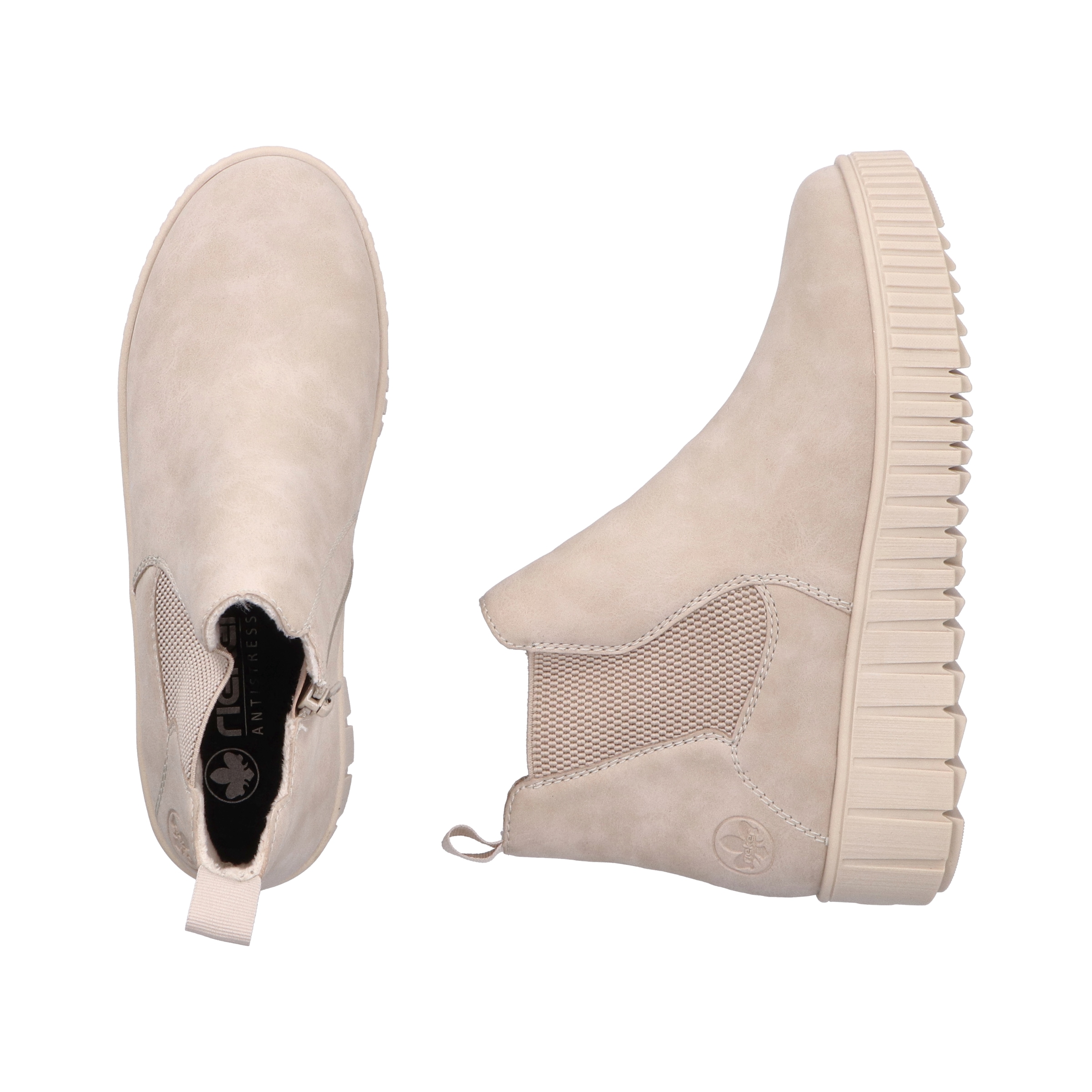 Rieker Winterboots, Chelseaboots, Plateausneaker, Stiefelette, Reißverschluss und Stretch