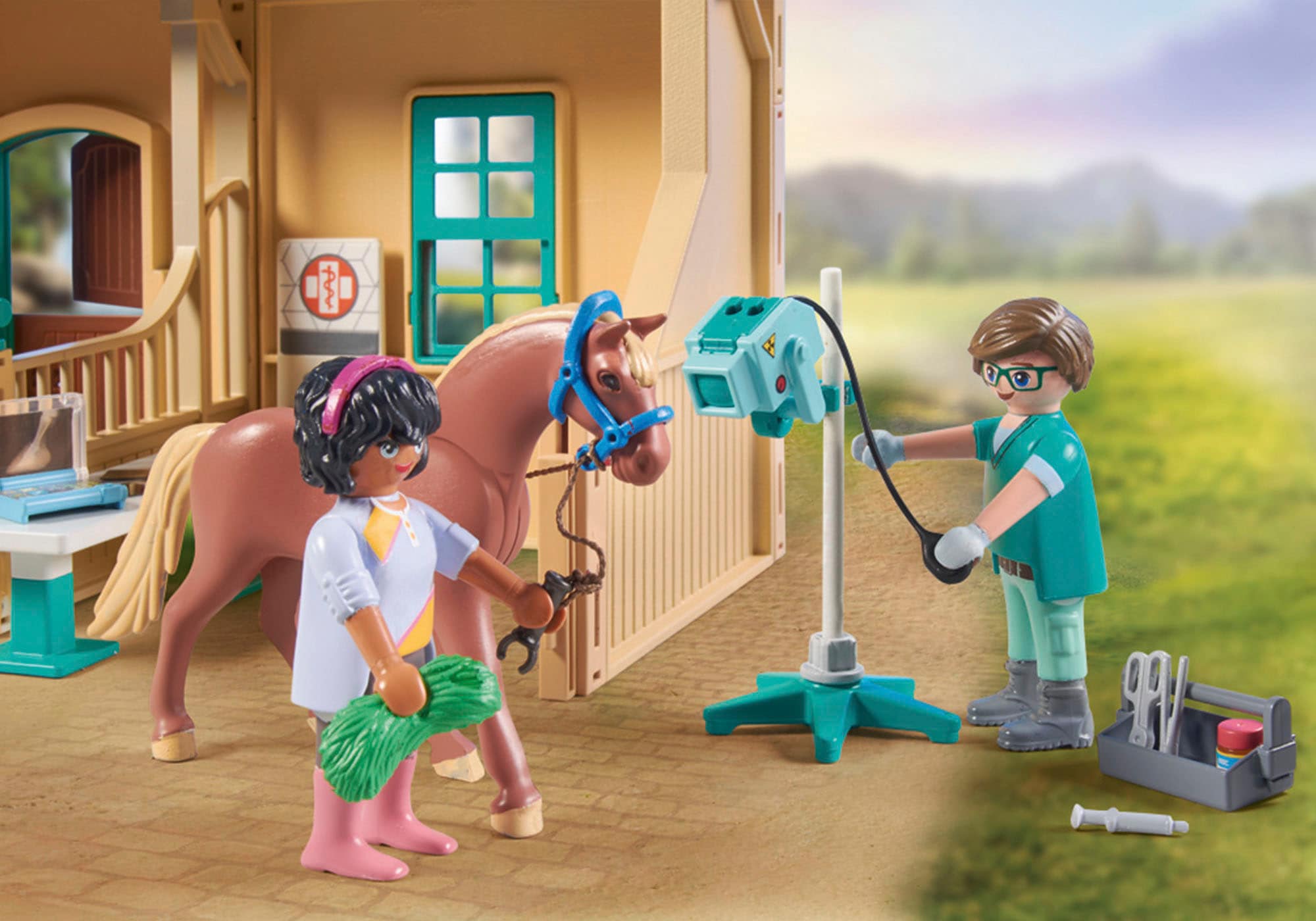 Playmobil® Konstruktions-Spielset »Reittherapie & Tierarztpraxis (71352), Horses of Waterfall«, (164 St.)
