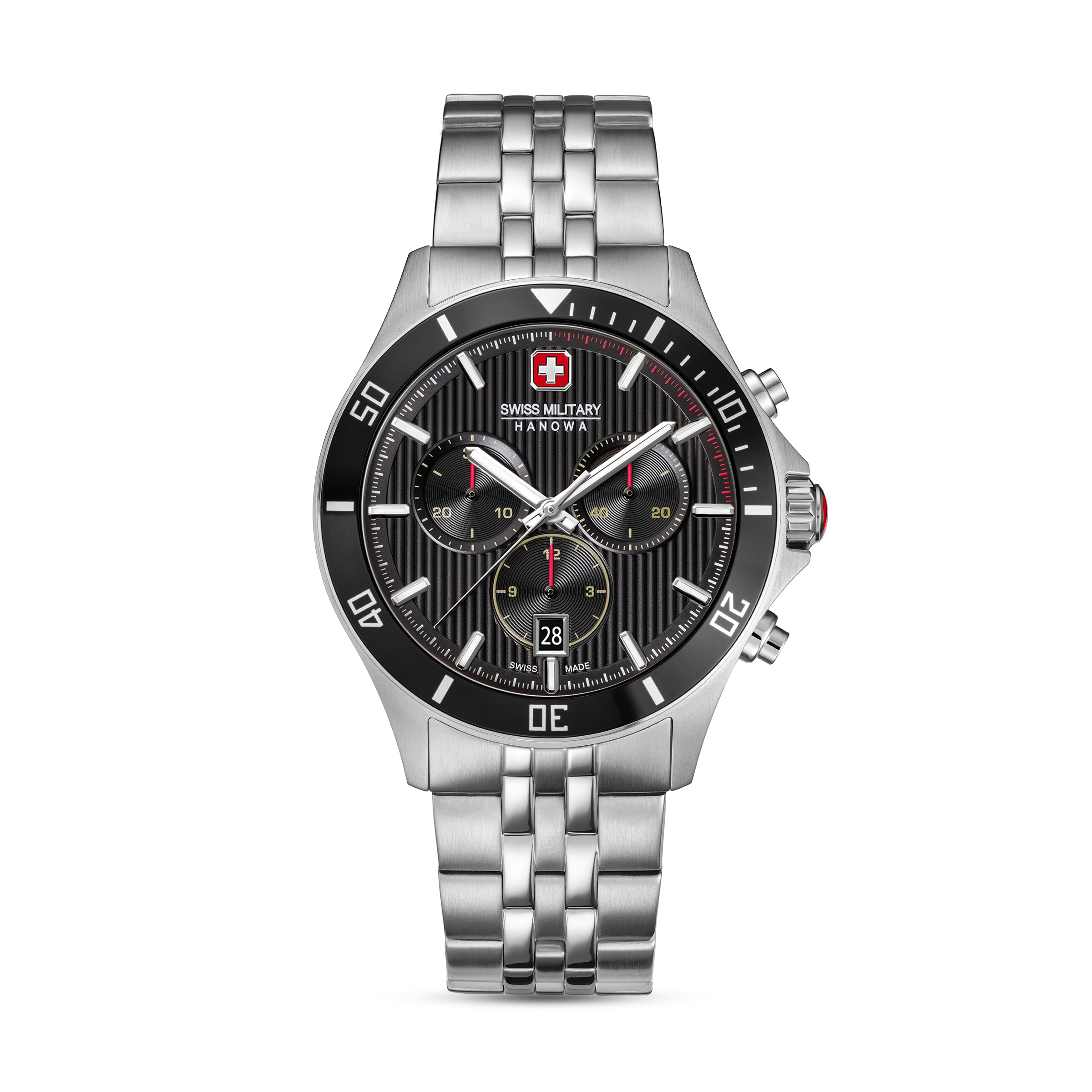 Swiss Military Hanowa Chronograph »Flagship Heritage Chrono« Quarzuhr, Armbanduhr, Herrenuhr, Swiss Made, Edelstahlarmband, analog
