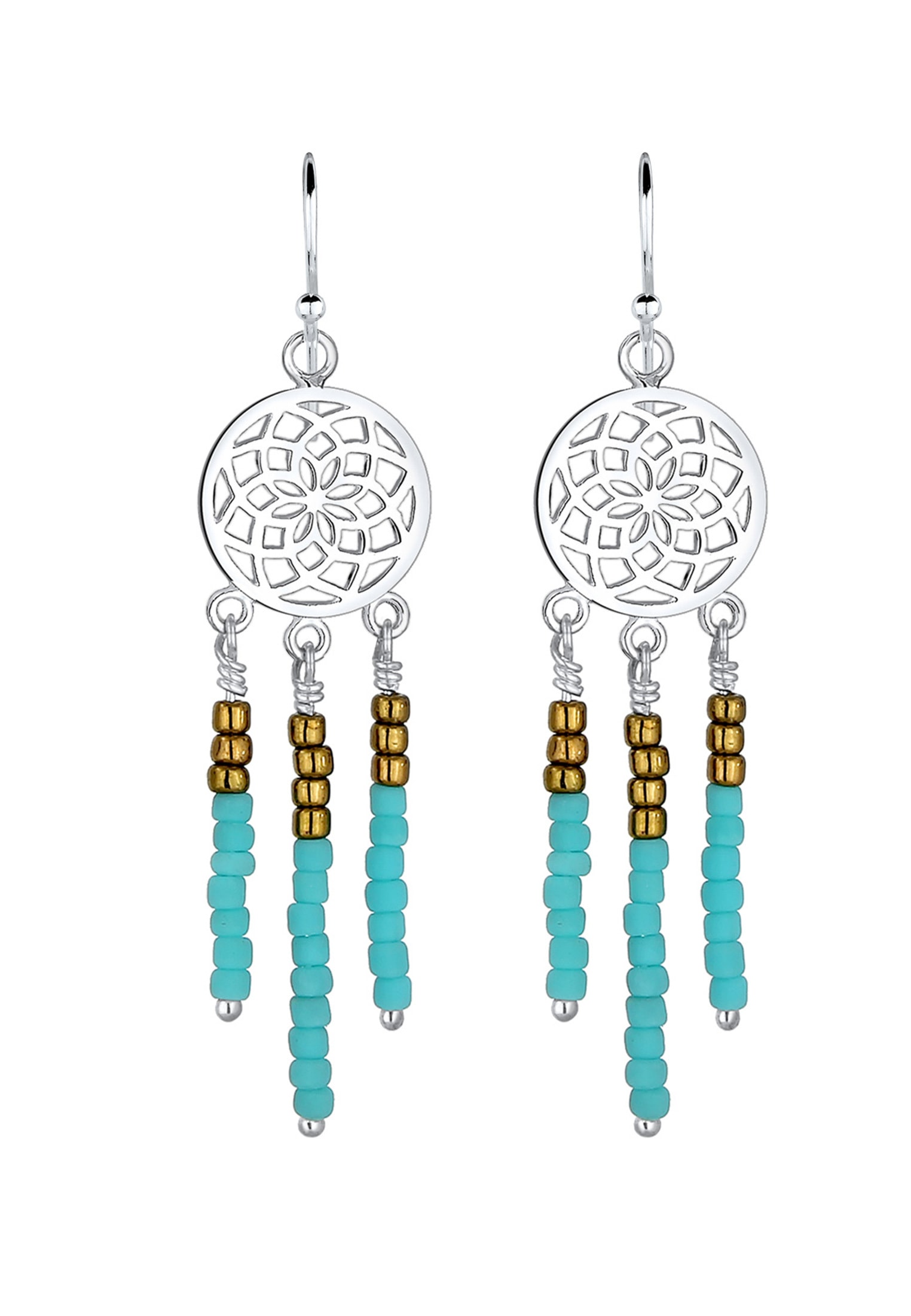 Elli Paar Ohrhänger »Traumfänger Ornament Boho Festival 925 Silber«