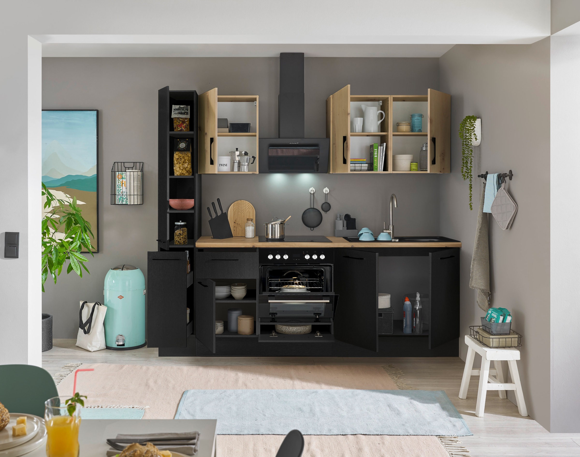BASIC by Balculina Küchenzeile »Turin«, Breite 240 cm, wahlweise mit E-Geräten