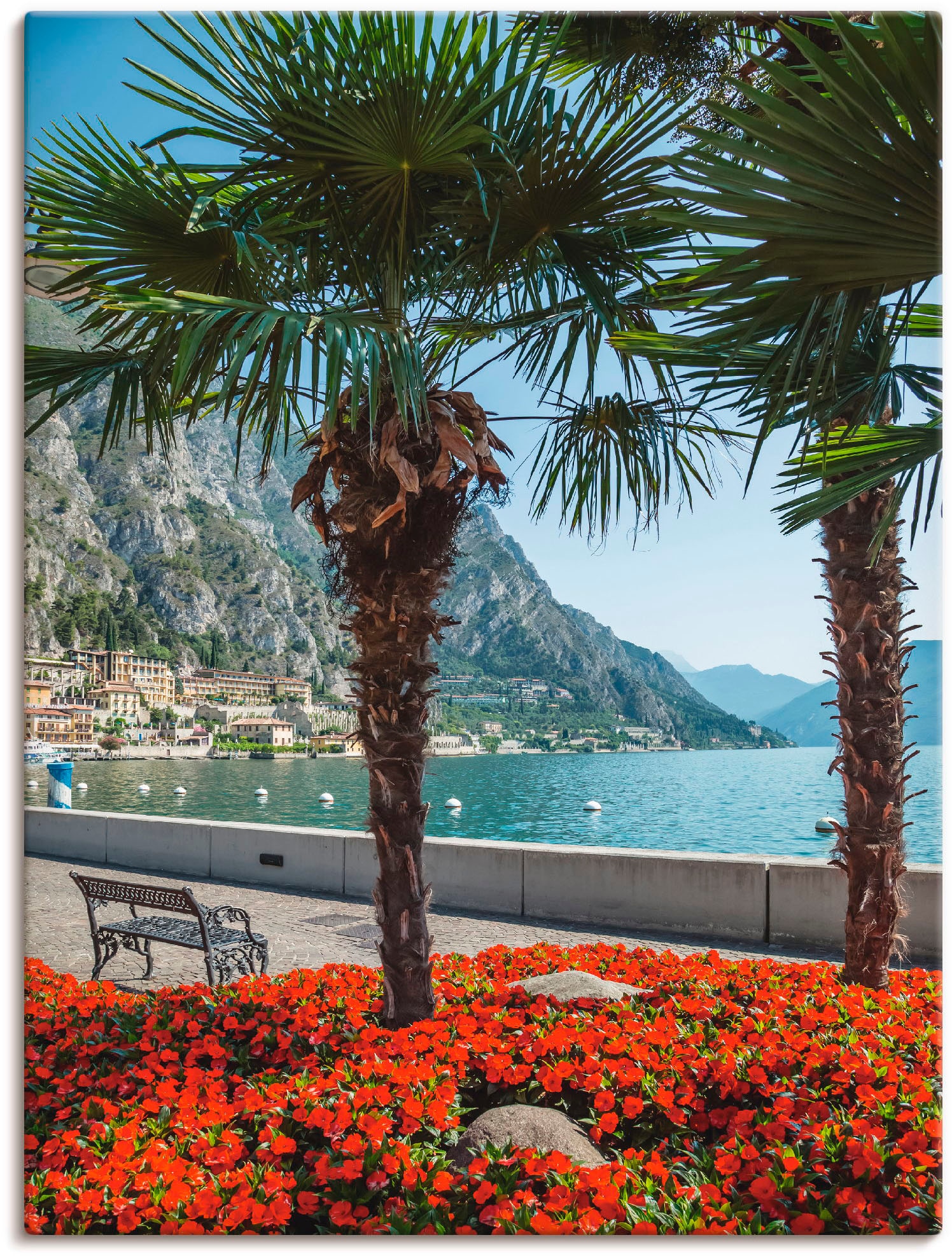 Artland Leinwandbild "Gardasee Limone sul", Europa, (1 St.), auf Keilrahmen gespannt