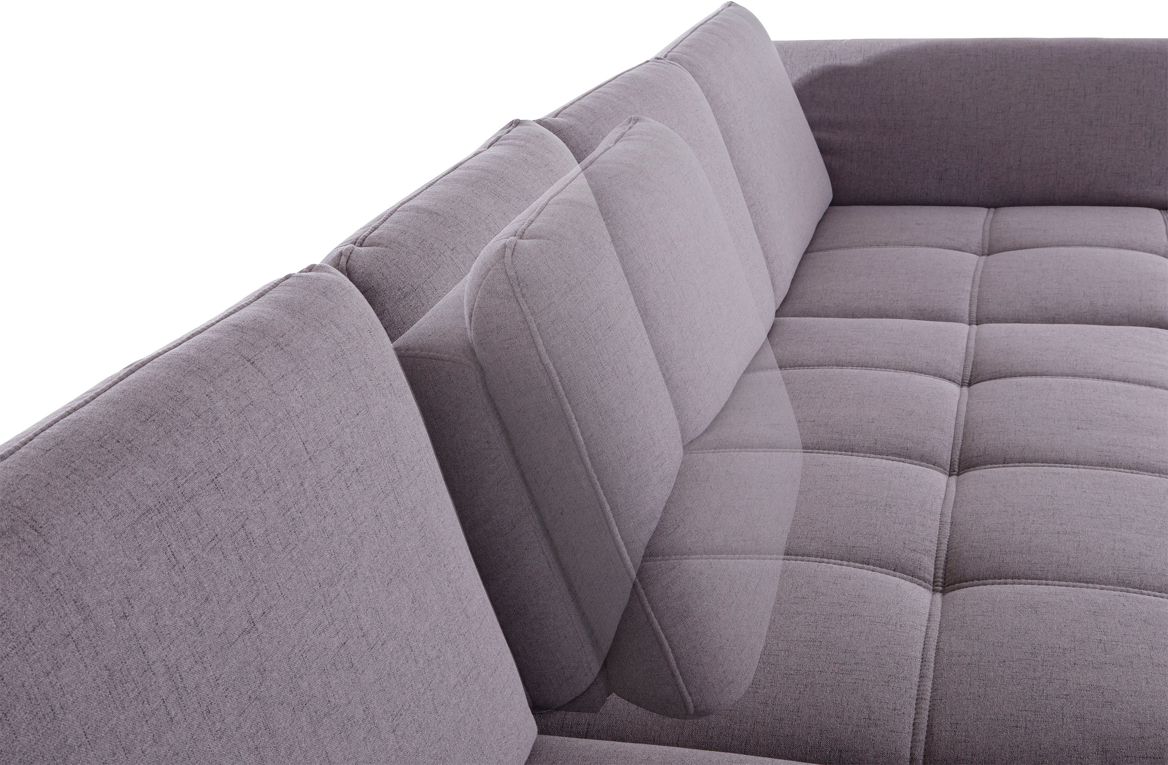 Places of Style Wohnlandschaft »Costello U-Form, mit Sitztiefenverstellung, Armteilverstellung und«, 3 Nierenkissen, optional Bettfunktion und Bettkasten